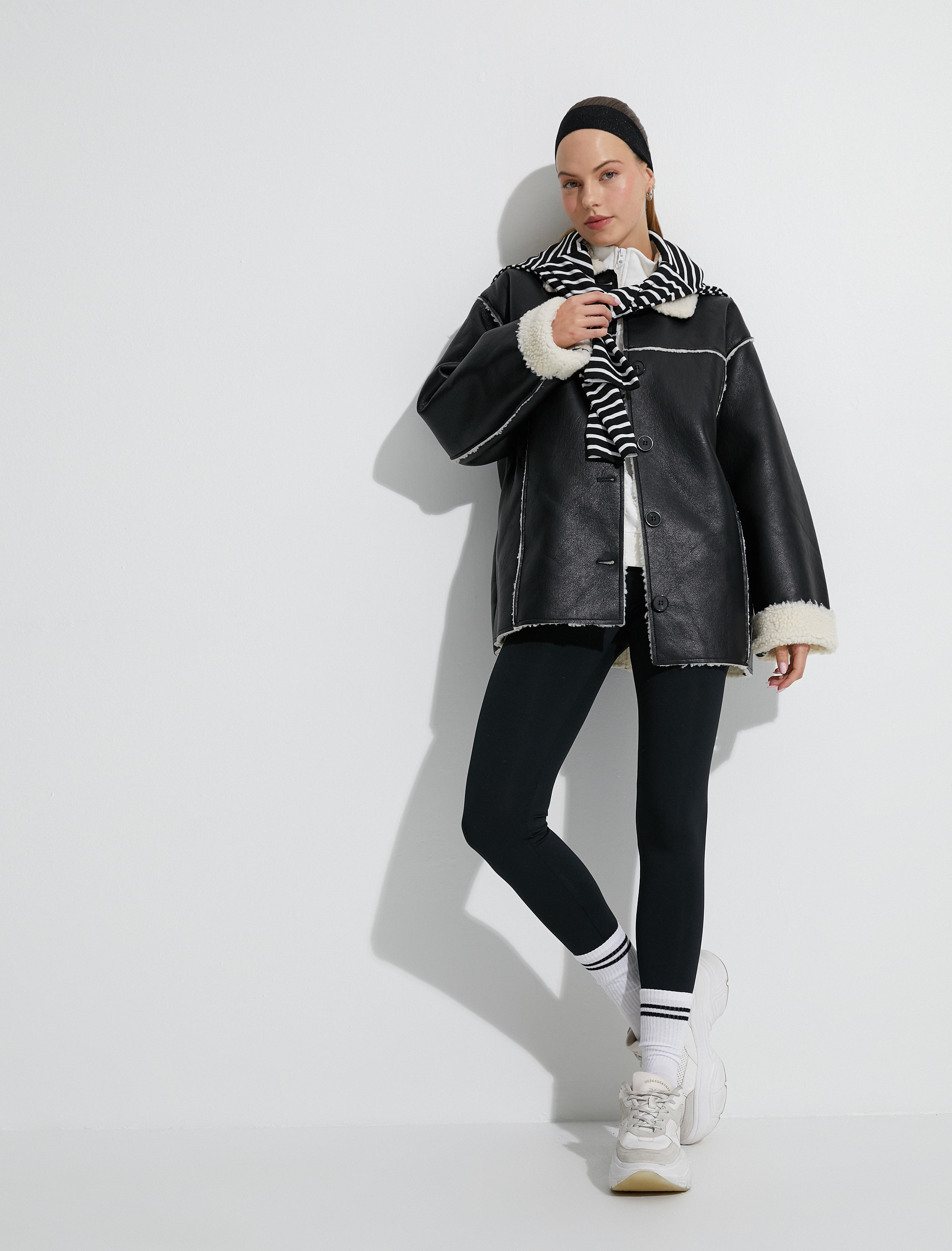   Toparlayıcı Tayt Yüksek Bel Yıldız Baskı Detaylı