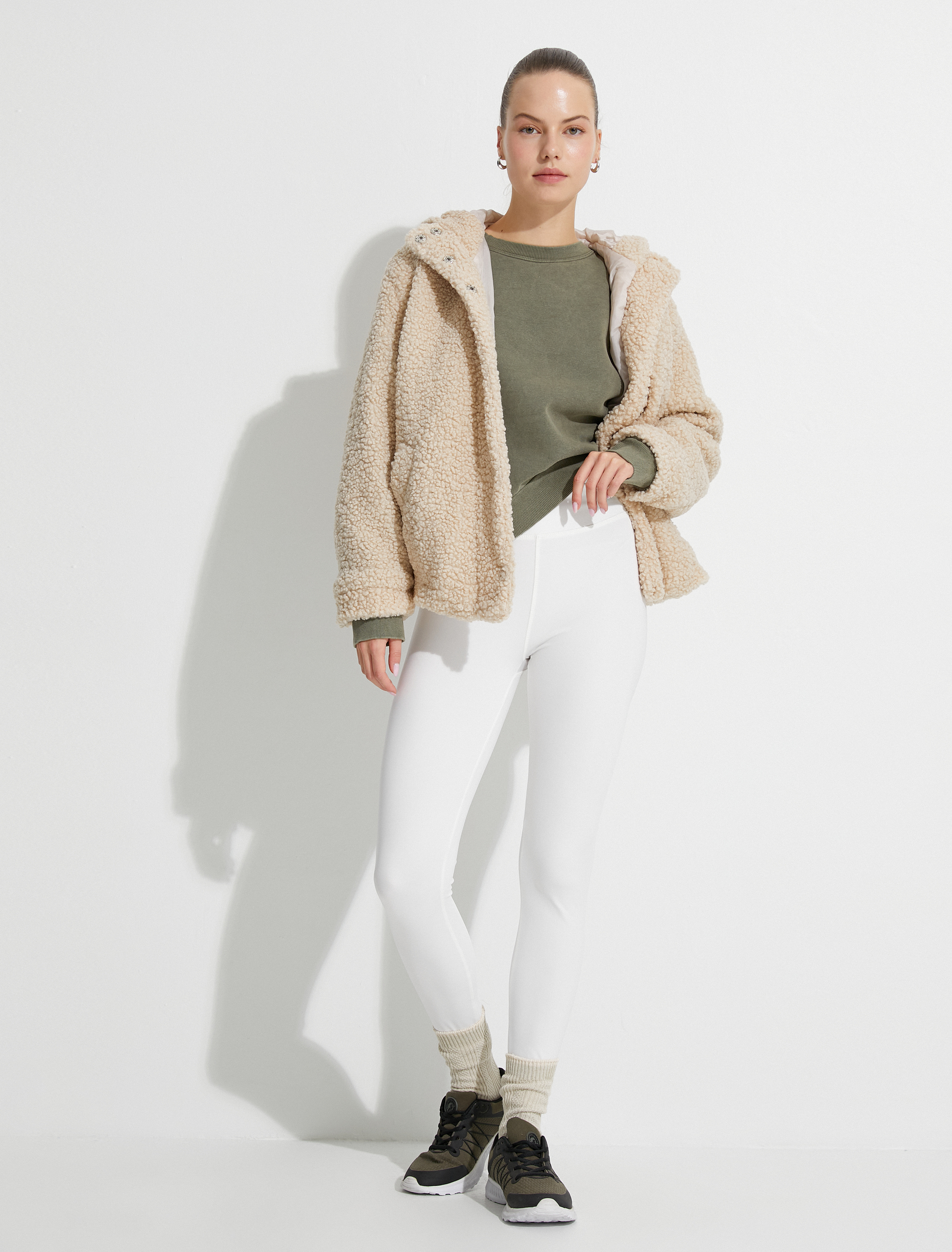   Spor Tayt Yüksek Bel Dikiş Detaylı