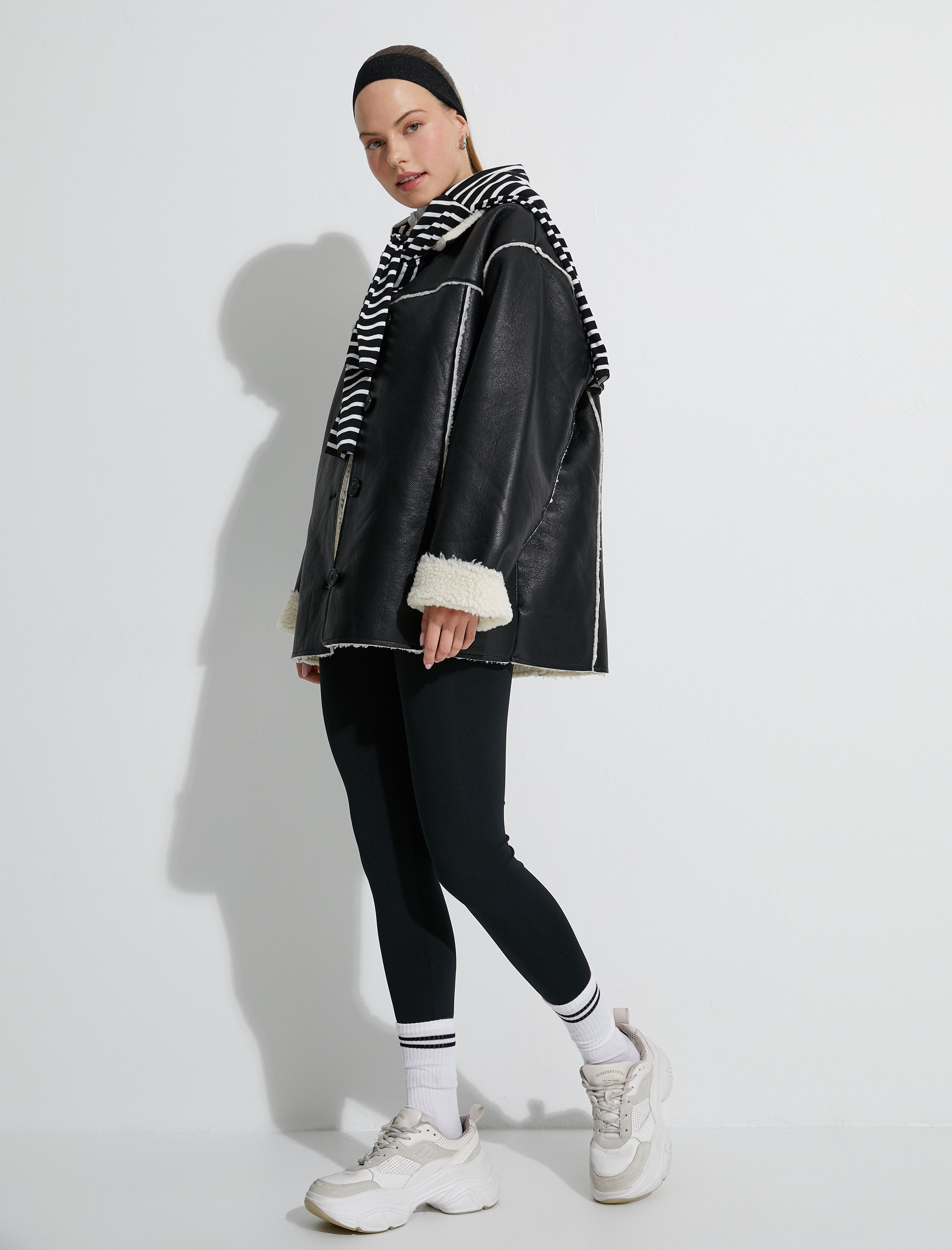   Toparlayıcı Tayt Yüksek Bel Yıldız Baskı Detaylı