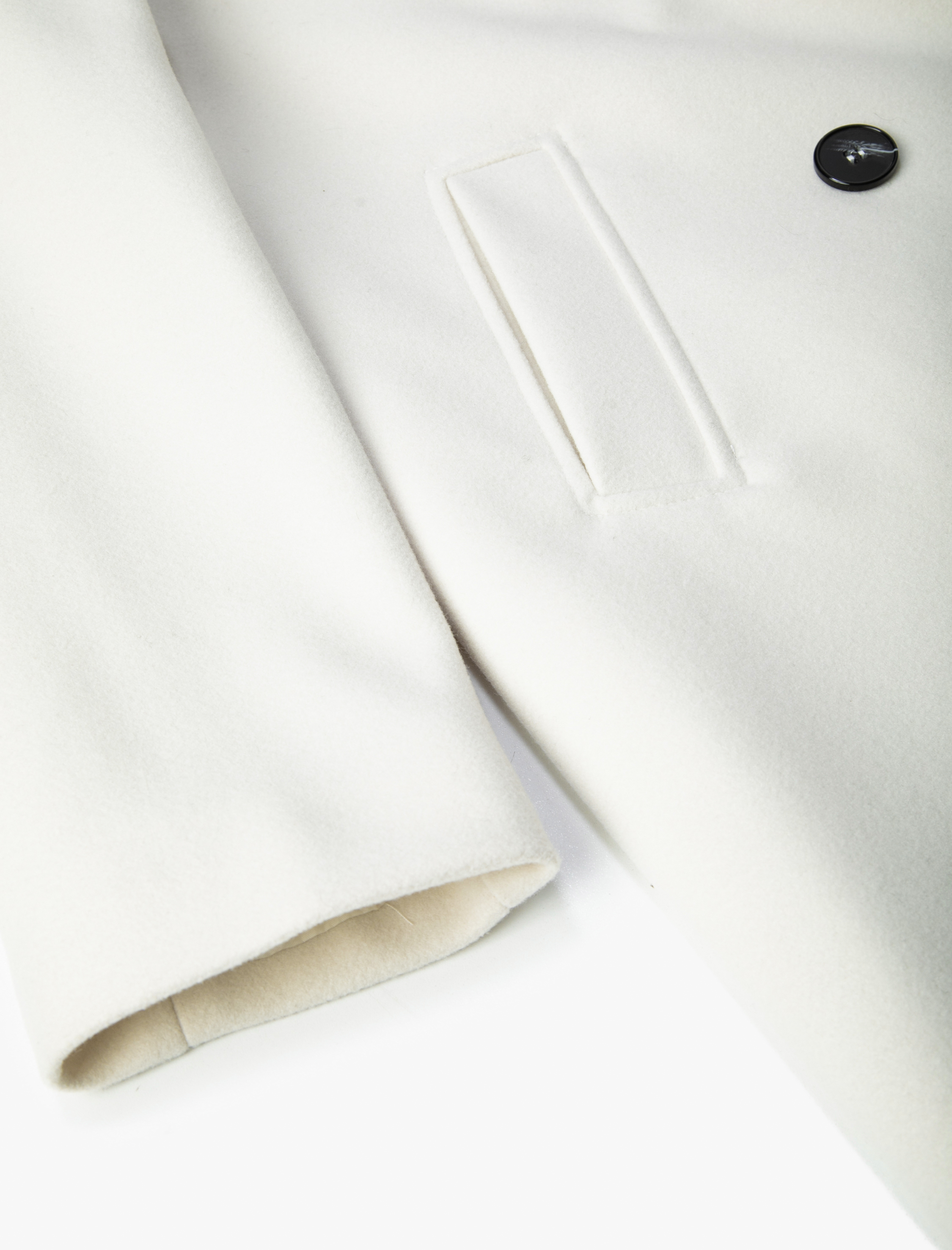   Uzun Oversize Kaşe Kaban Kruvaze Düğmeli Cepli