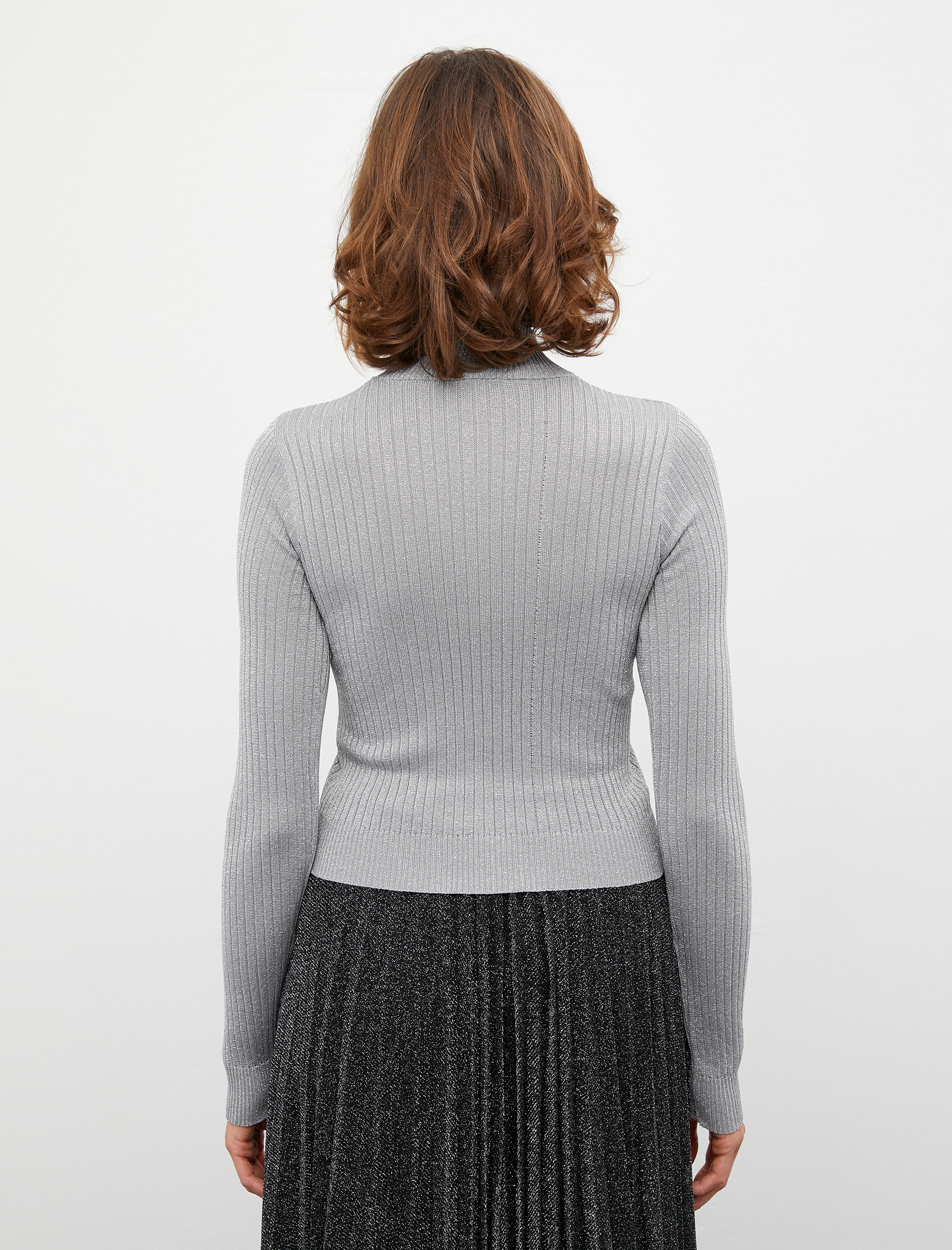   Melis Ağazat X Koton - Simli Yarım Balıkçı Yaka Triko Kazak