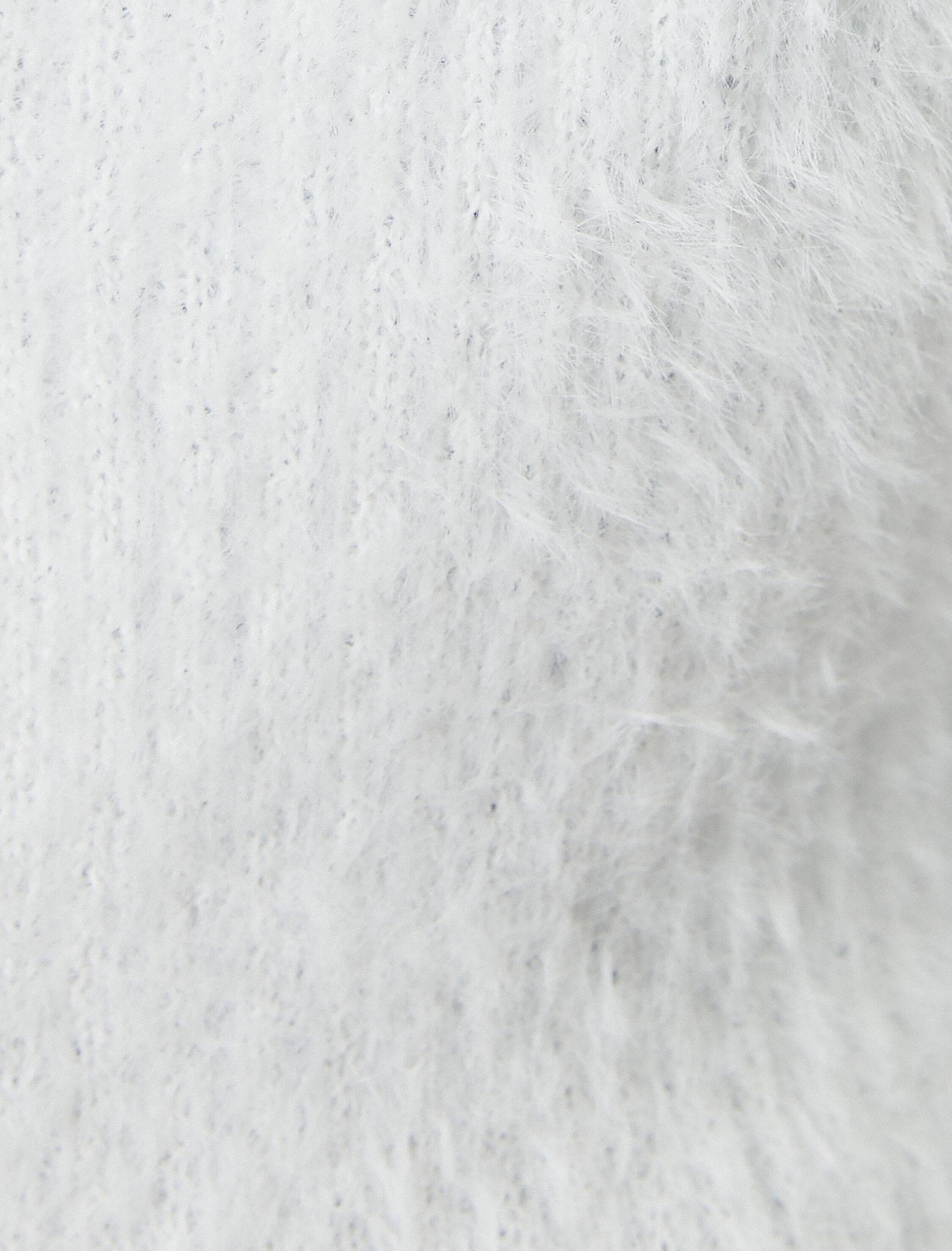 Peluş Triko Crop Hırka Uzun Kollu Düğmeli V Yaka