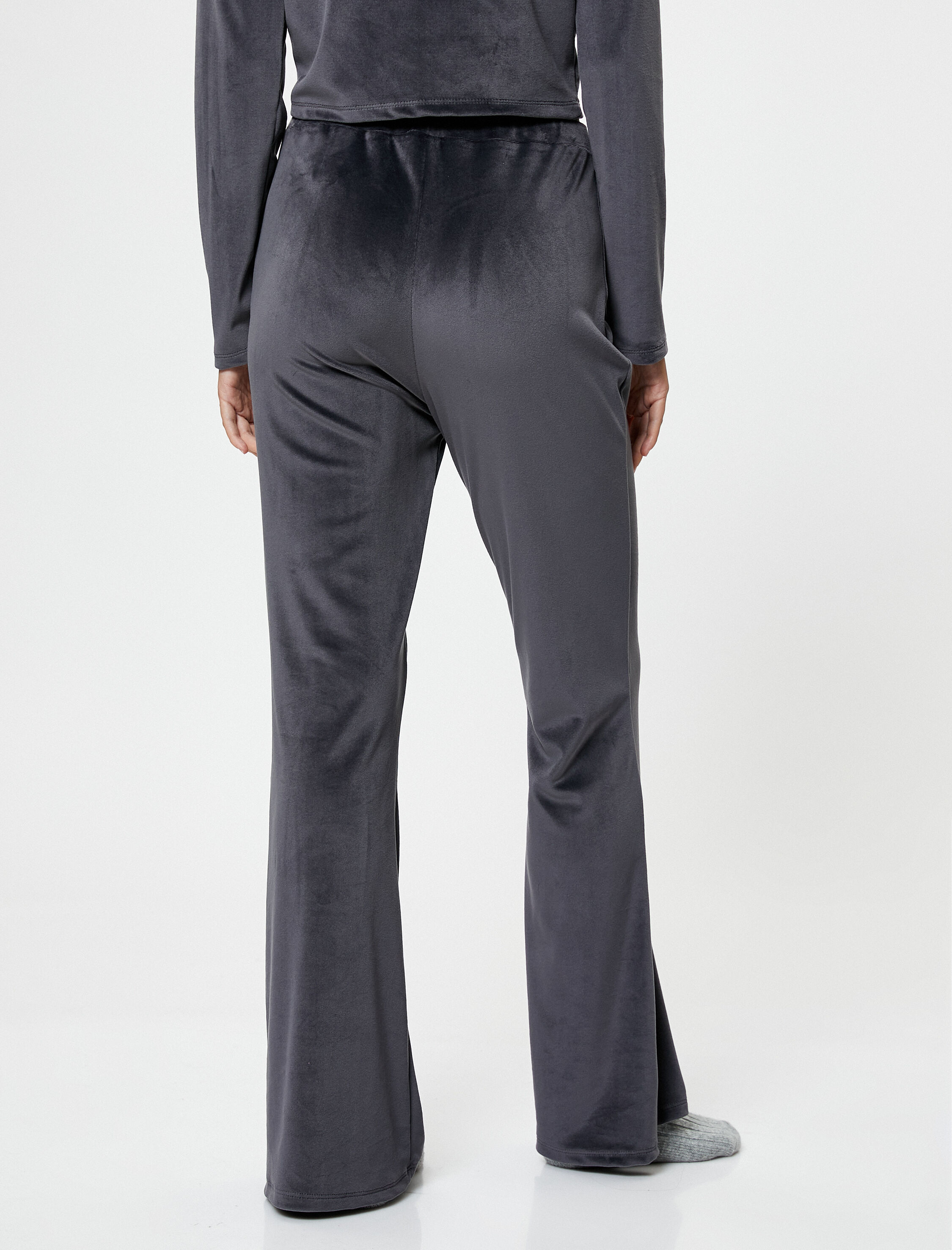   Kadife Pijama Altı Kışlık Yumuşak Dokulu İspanyol Paça