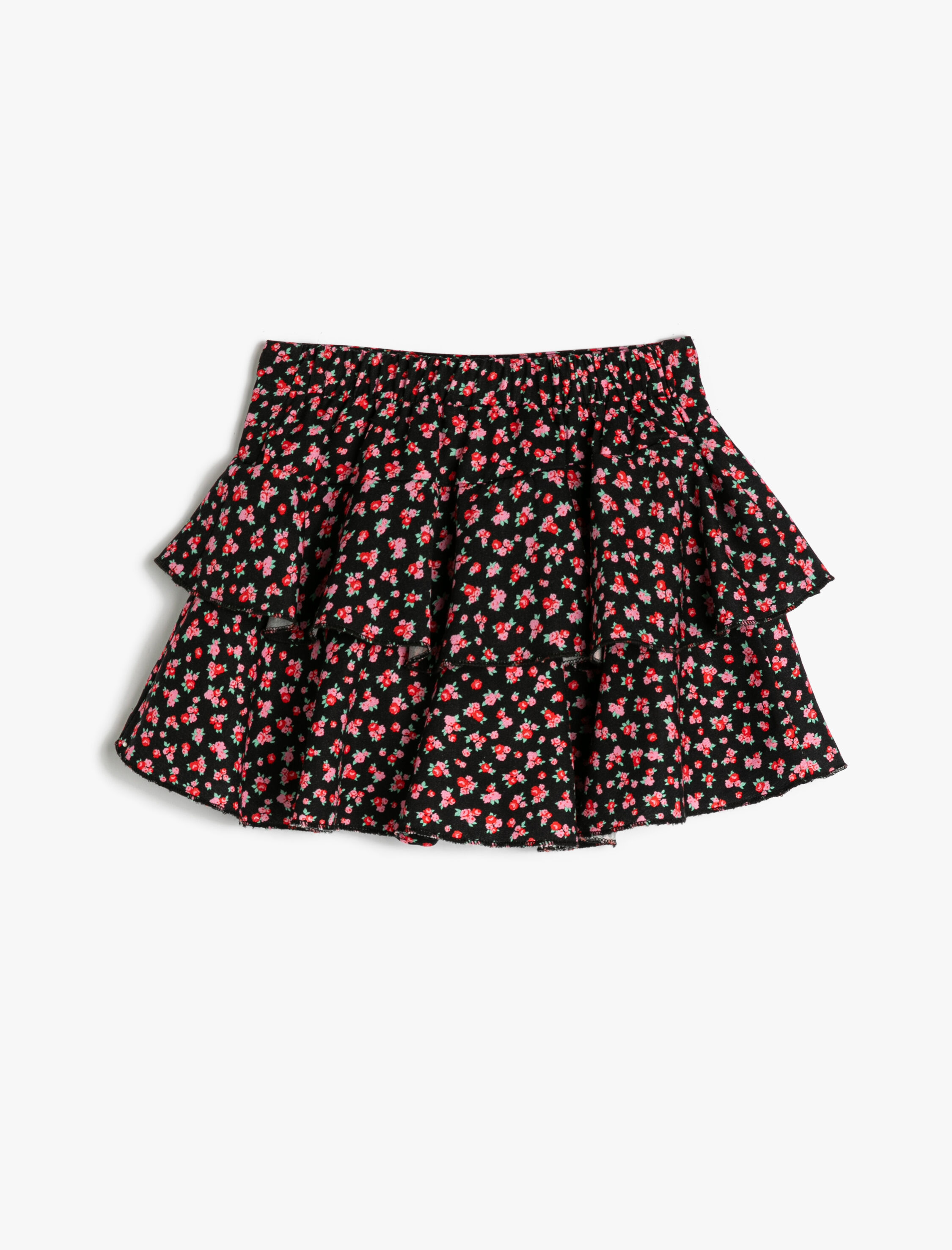  Kız Çocuk Etek Fırfırlı Katlı Beli Lastikli