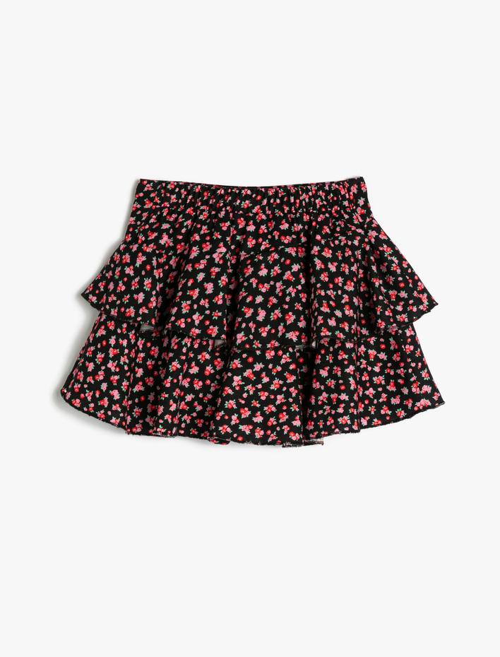 Kız Çocuk Etek Fırfırlı Katlı Beli Lastikli