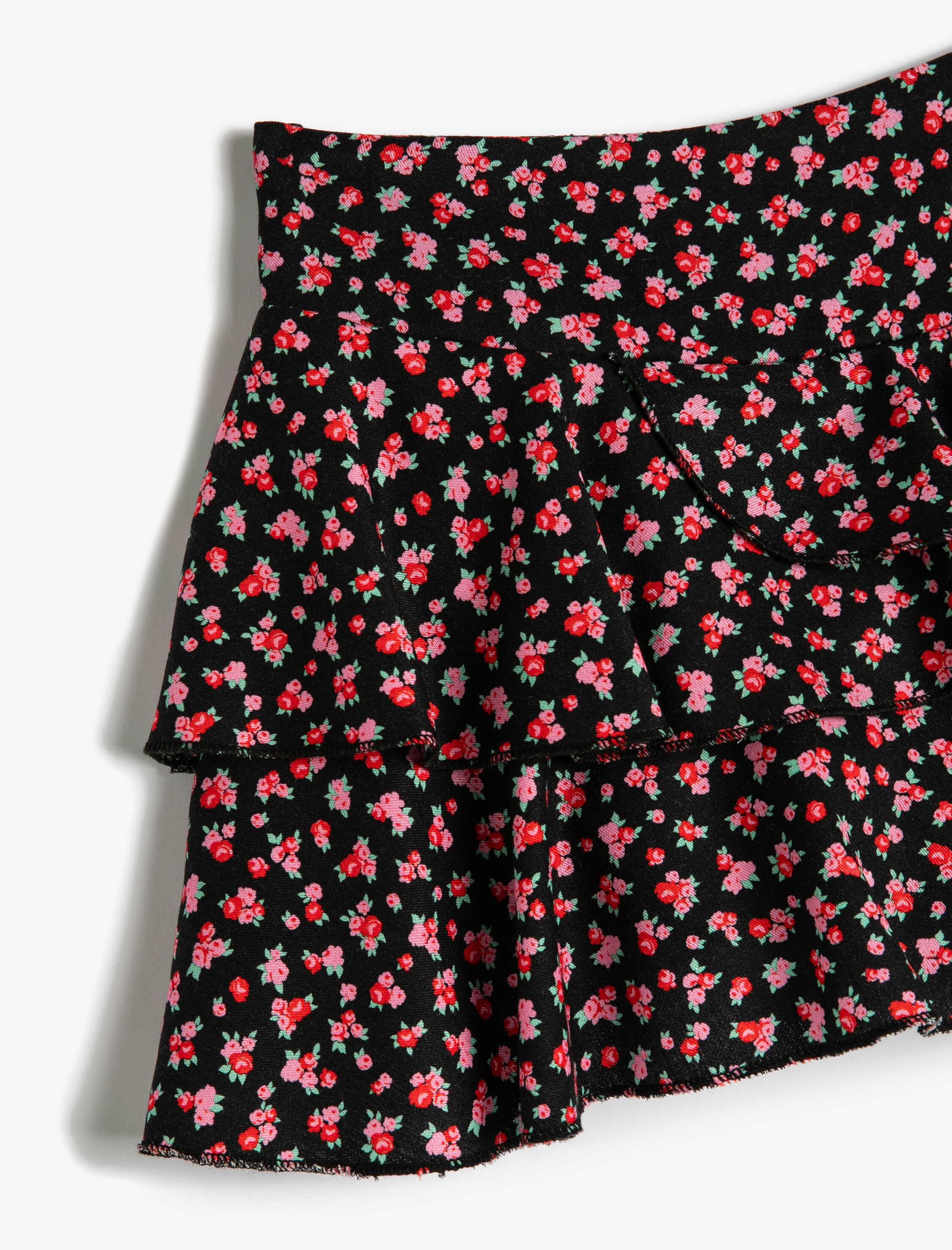  Kız Çocuk Etek Fırfırlı Katlı Beli Lastikli