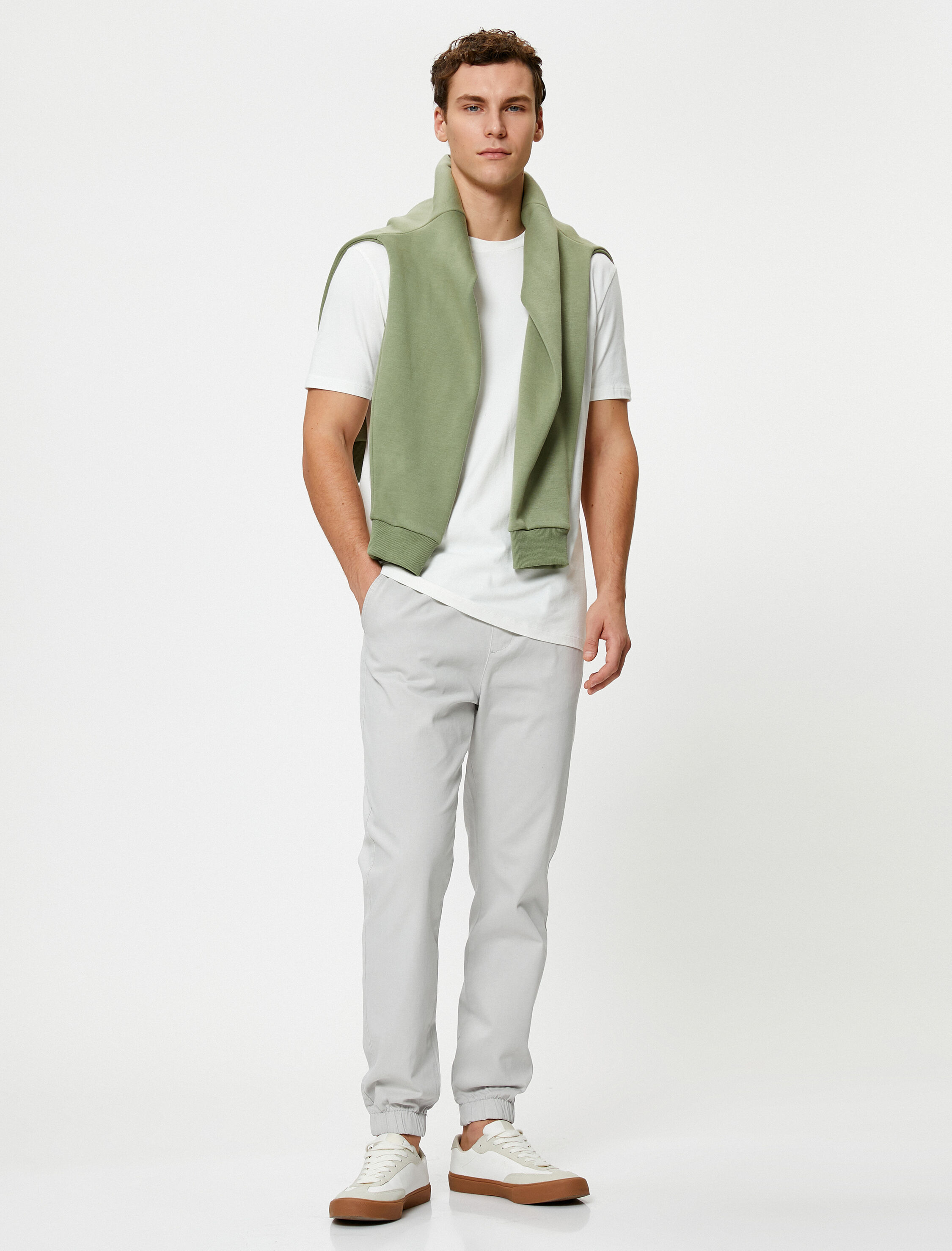 Jogger Pantolon Beli Bağcıklı Slim Fit Cep Detaylı