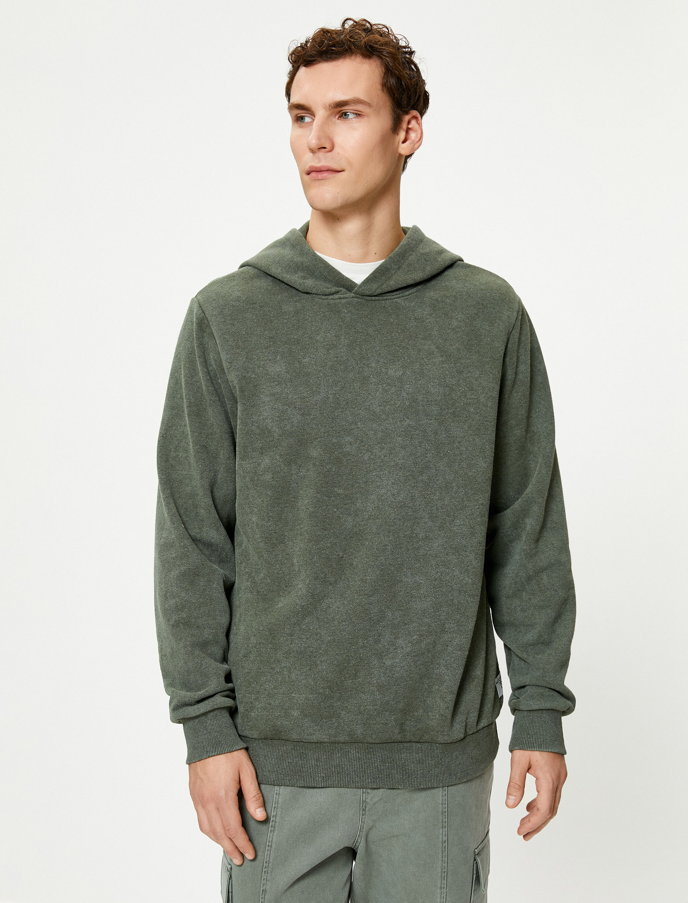 Oversize Yıkamalı Sweat Kapşonlu Dikiş Detaylı