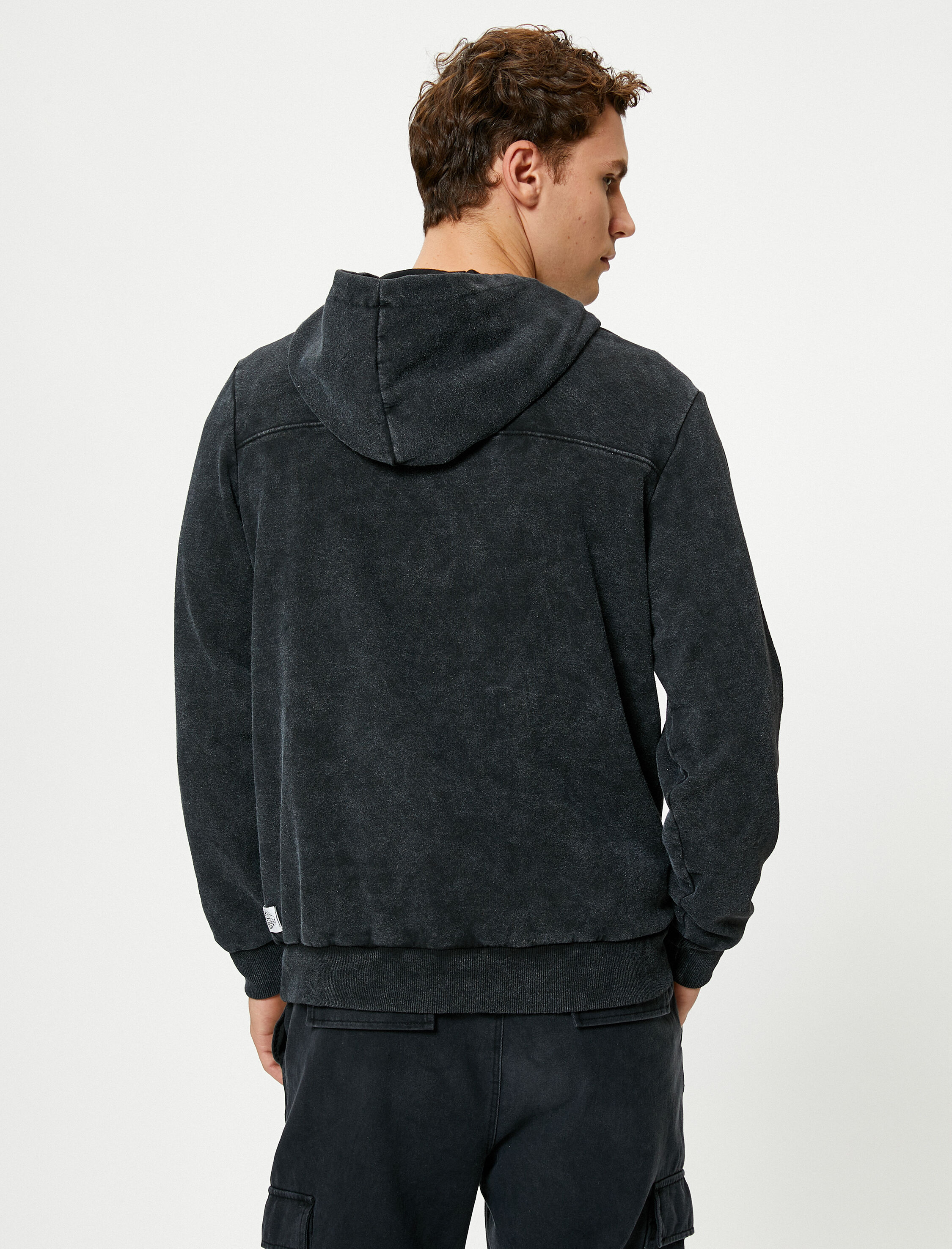   Oversize Yıkamalı Sweat Kapşonlu Dikiş Detaylı