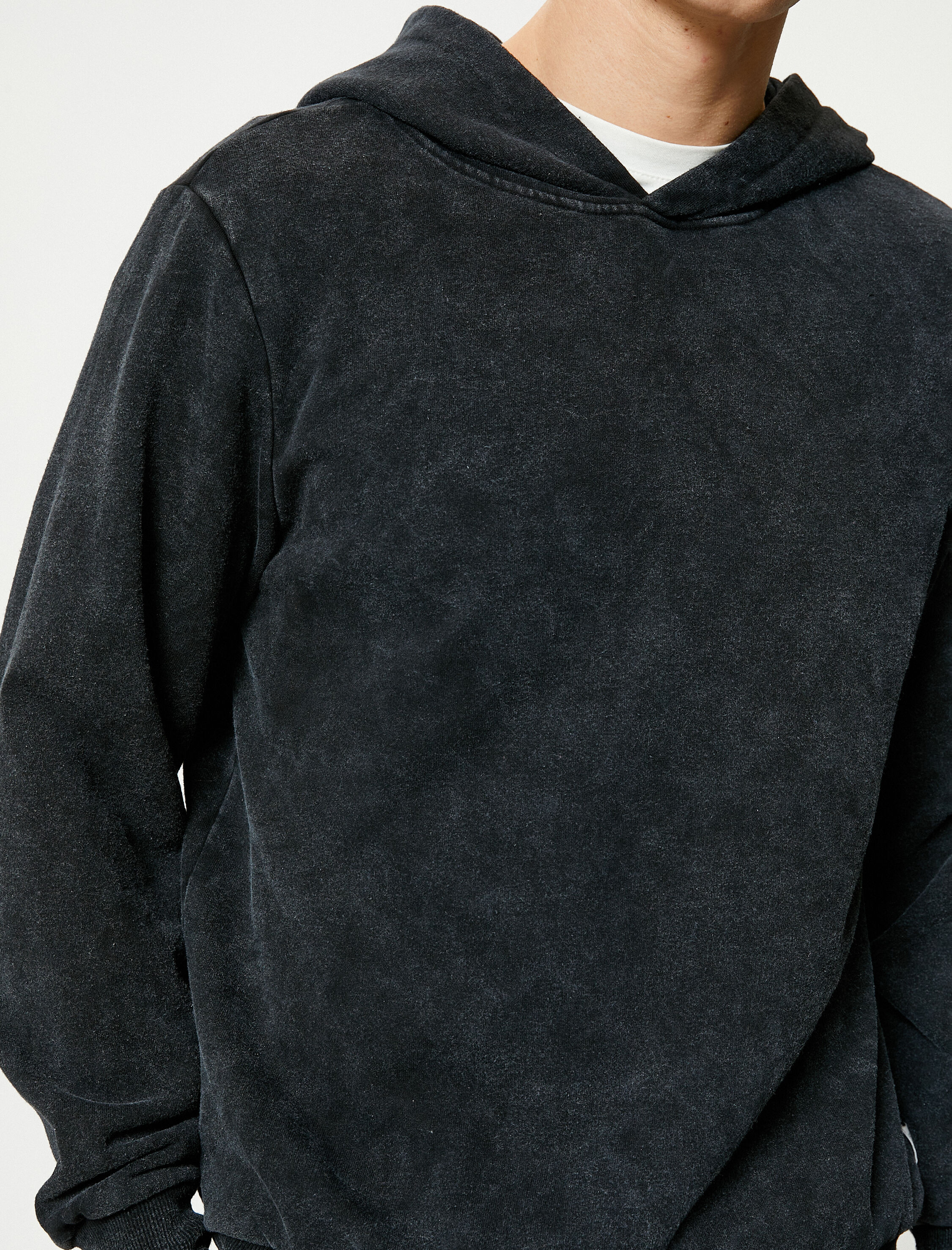   Oversize Yıkamalı Sweat Kapşonlu Dikiş Detaylı