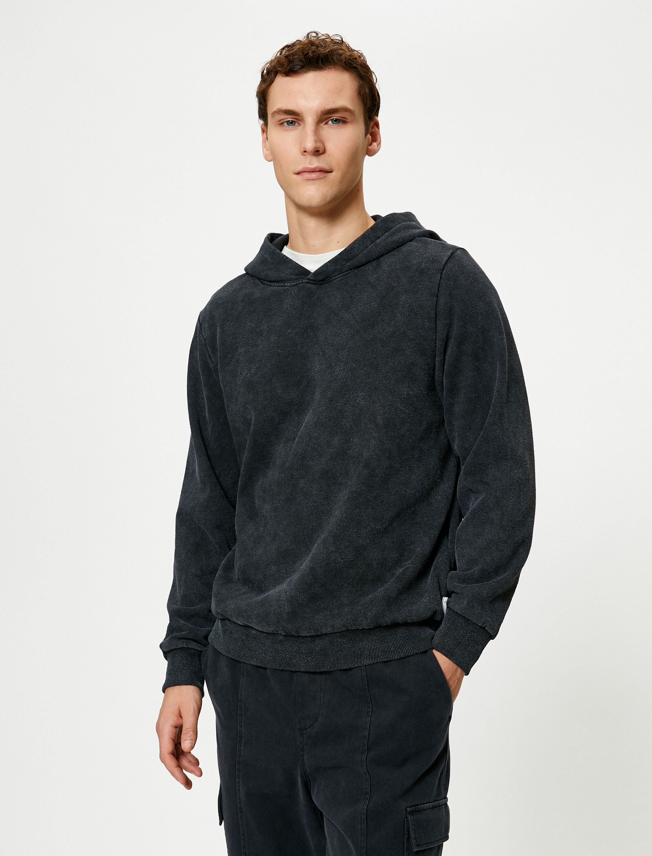   Oversize Yıkamalı Sweat Kapşonlu Dikiş Detaylı