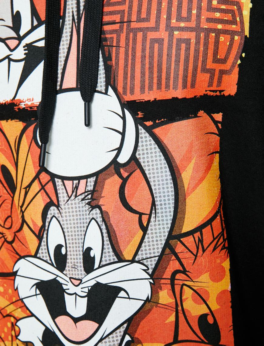   Bugs Bunny Kapşonlu Sweatshirt Lisanslı Baskılı