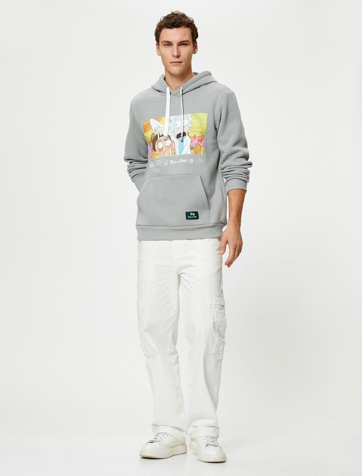  Rick and Morty Hoodie Kanguru Cepli Lisanslı Baskılı Şardonlu