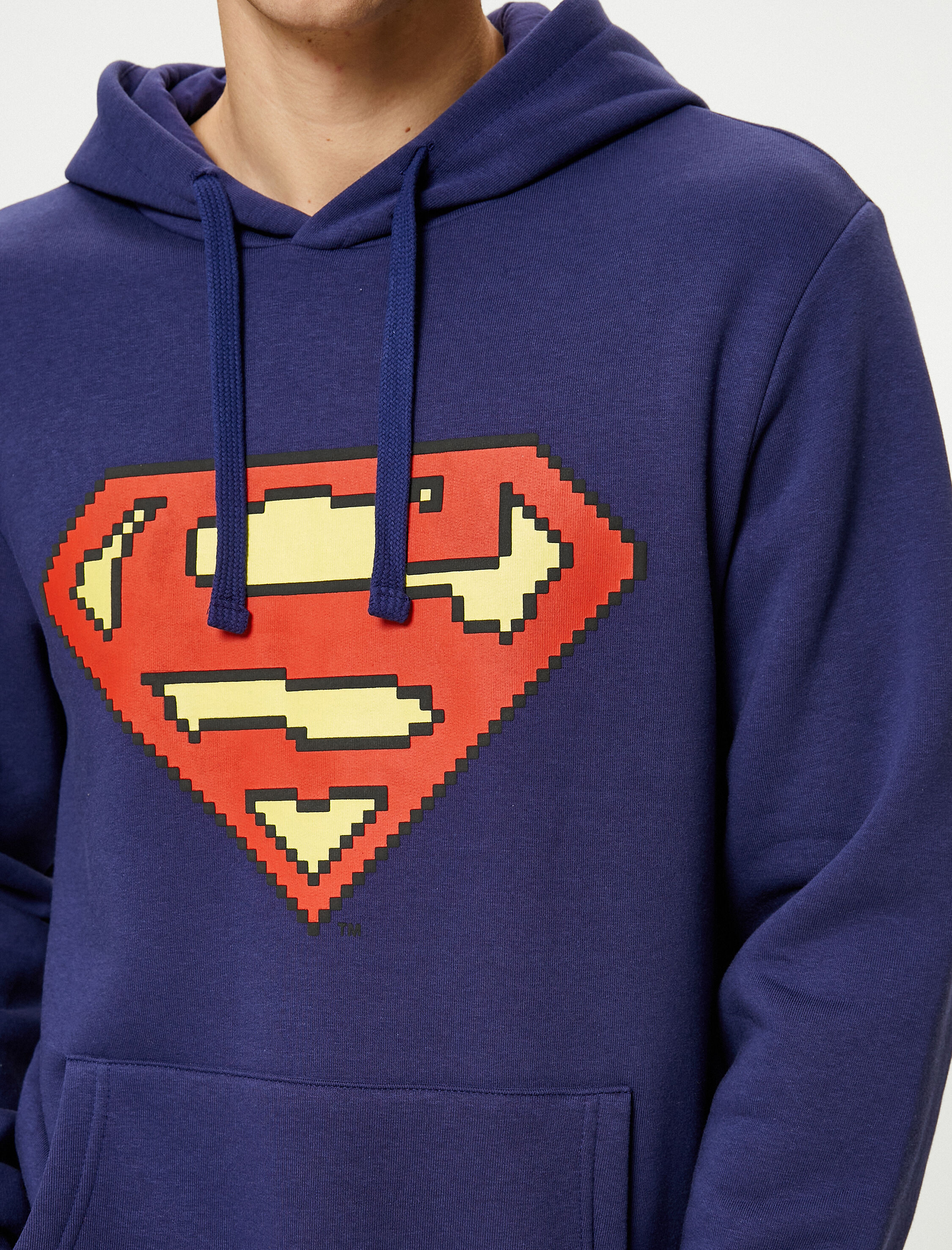   Superman Hoodie Kanguru Cepli Lisanslı Baskılı Şardonlu