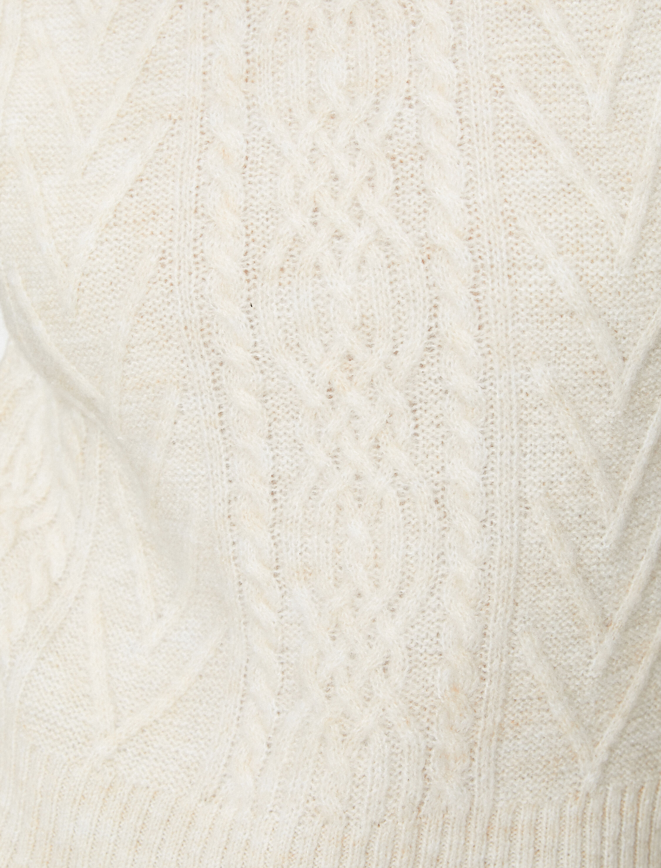   Dik Yaka Süveter Saç Örgüsü Motifli