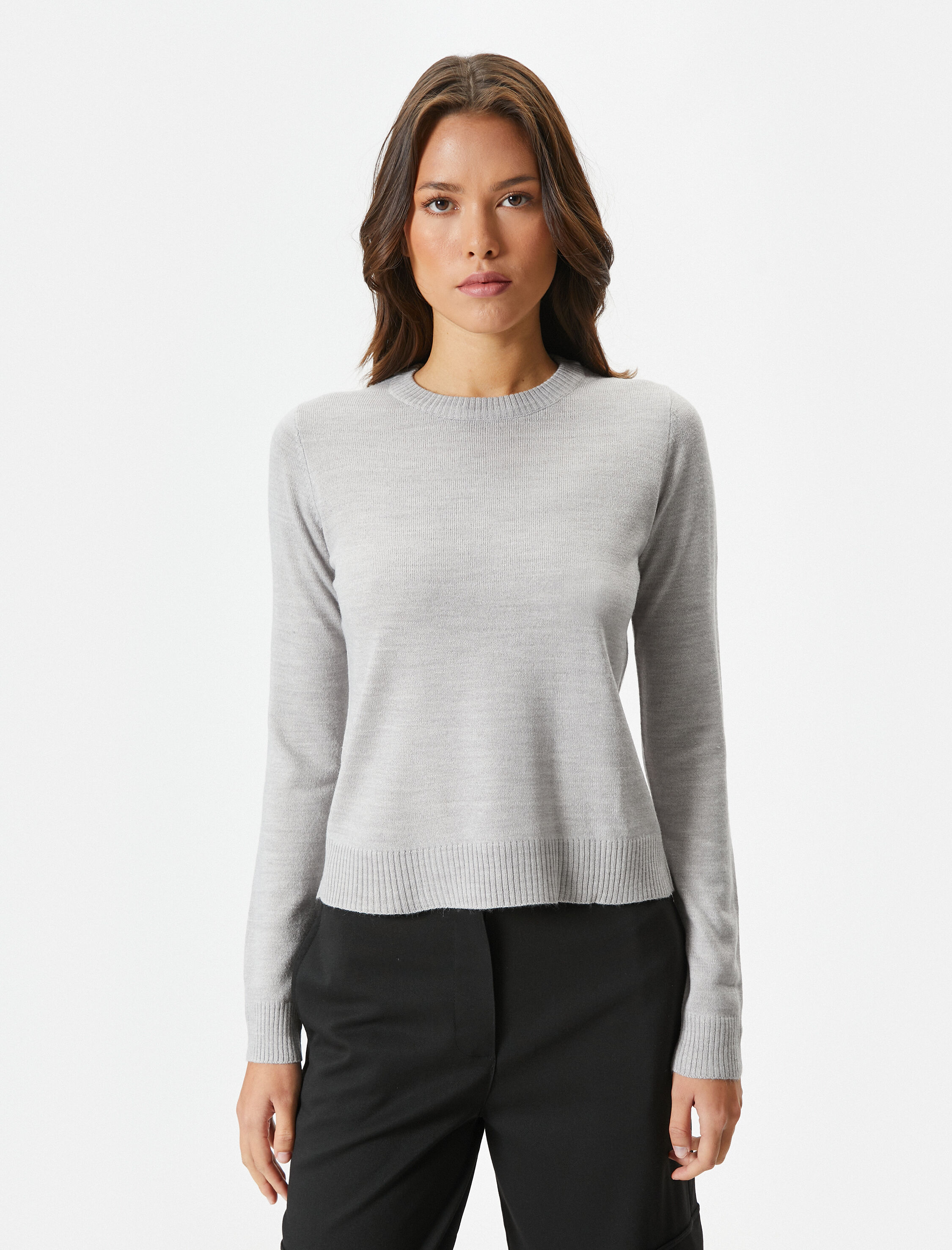   Triko Kazak Bisiklet Yaka Uzun Kollu Basic Kaşmir Dokulu