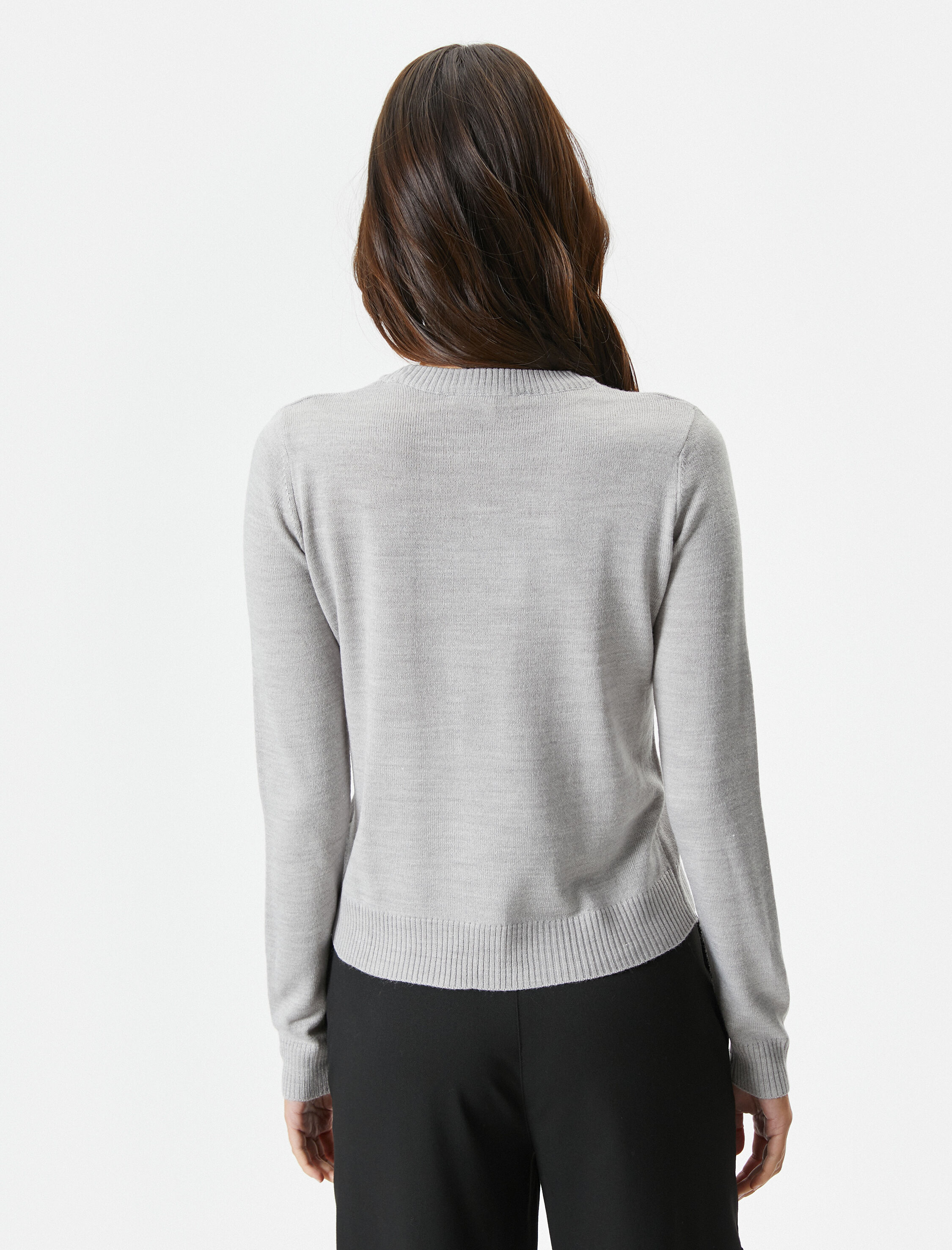   Triko Kazak Bisiklet Yaka Uzun Kollu Basic Kaşmir Dokulu