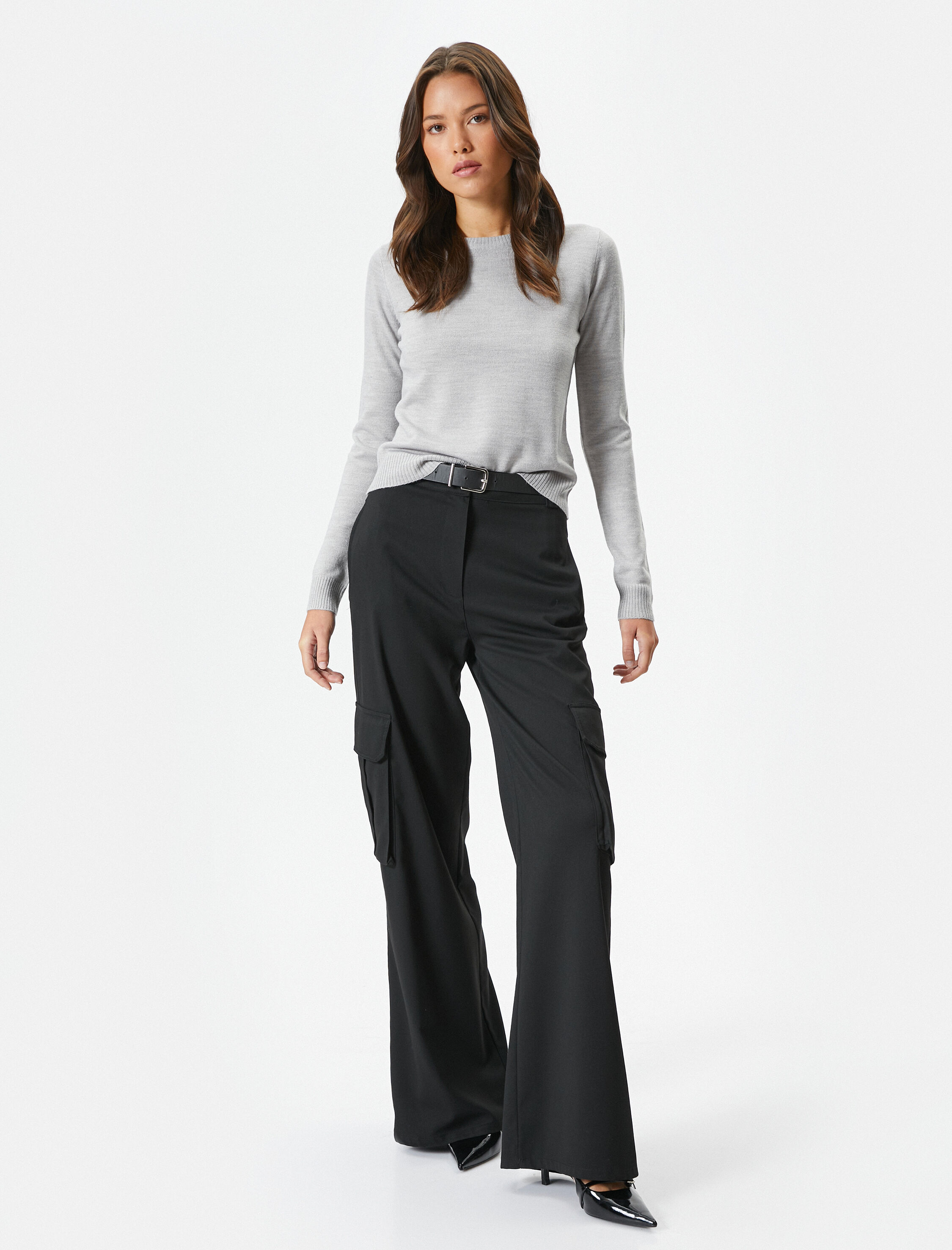   Triko Kazak Bisiklet Yaka Uzun Kollu Basic Kaşmir Dokulu