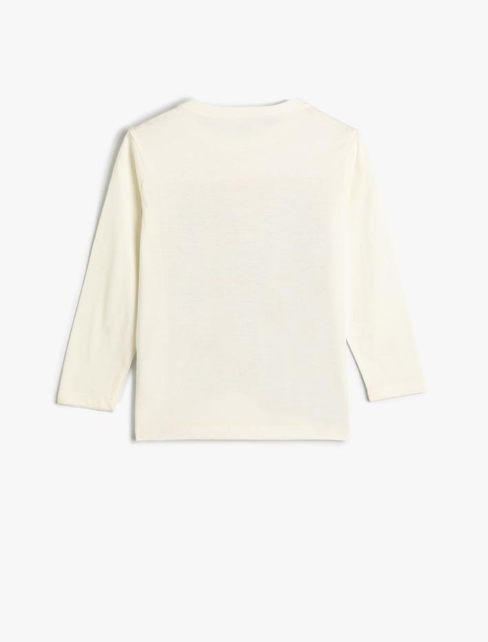 Erkek Çocuk Tişört Uzun Kollu Bisiklet Yaka Basketbol Temalı Pamuklu