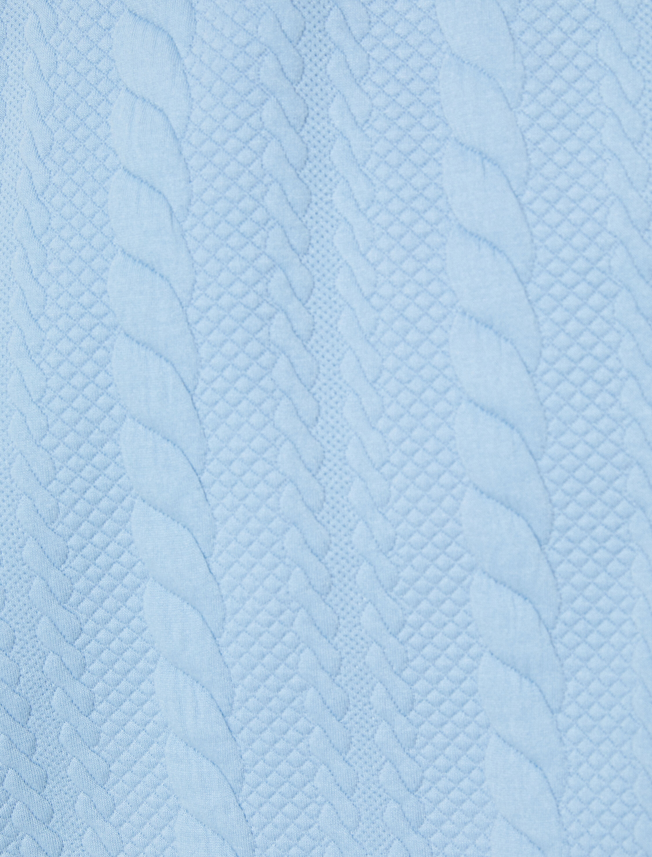   Örgü Desenli Sweatshirt Uzun Kollu Bisiklet Yaka Dokulu