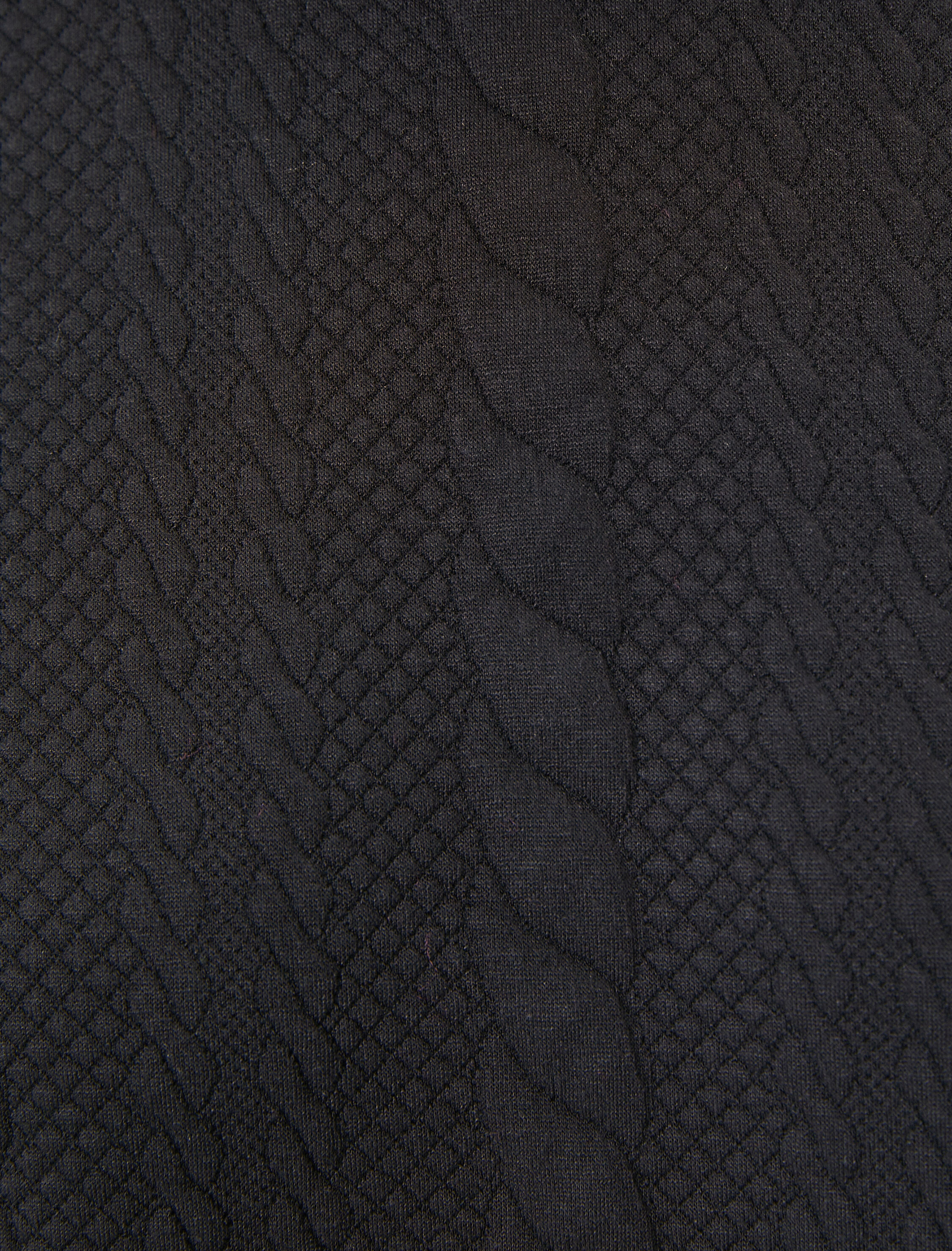   Örgü Desenli Sweatshirt Uzun Kollu Bisiklet Yaka Dokulu