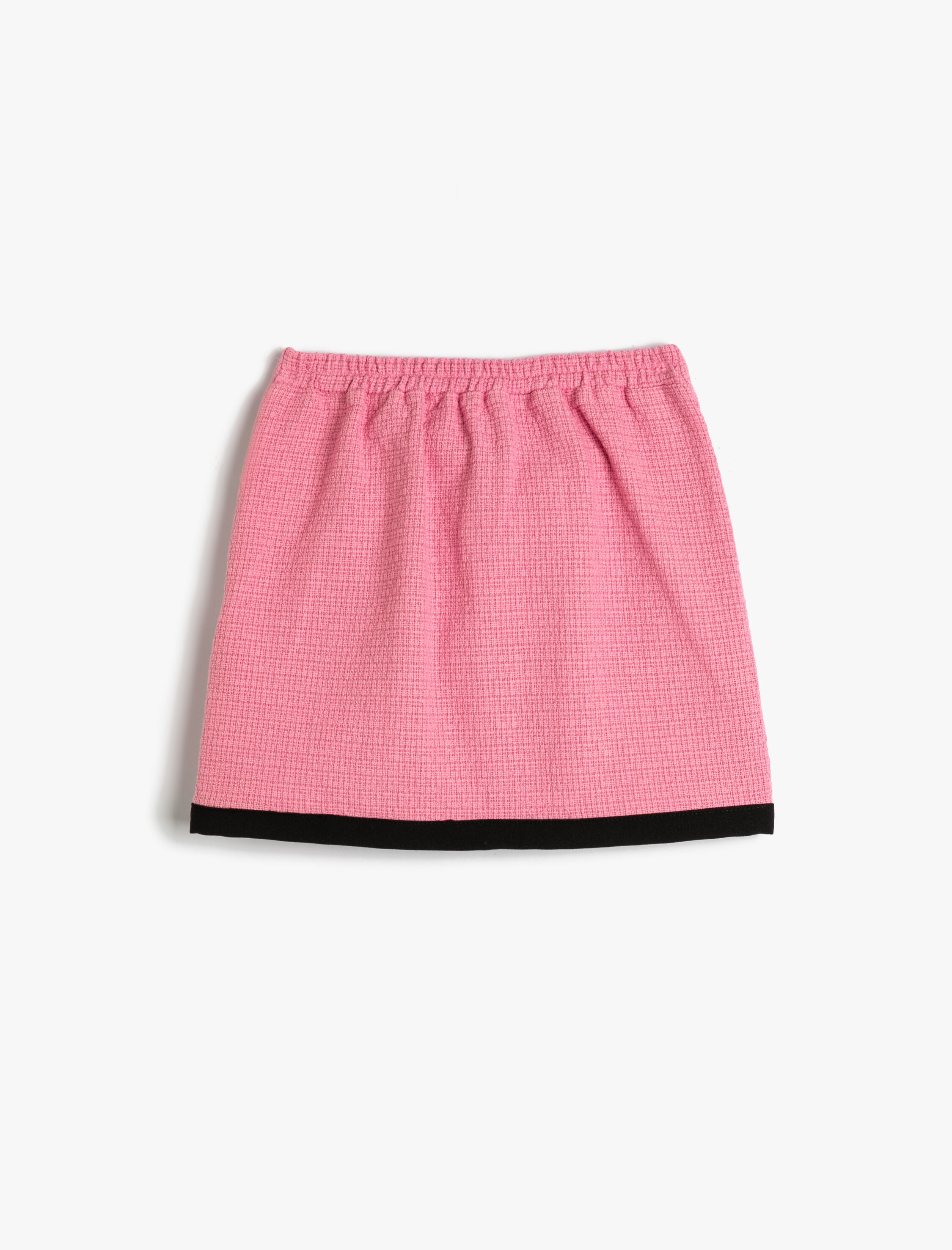  Kız Çocuk Tüvit Etek Cep Aplikeli Renk Kontrastlı Pamuklu