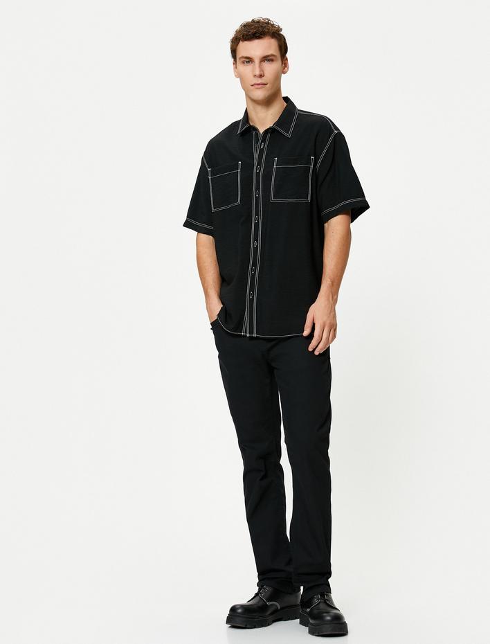  Straight Fit Boru Paça Kot Pantolon - Mark Jean