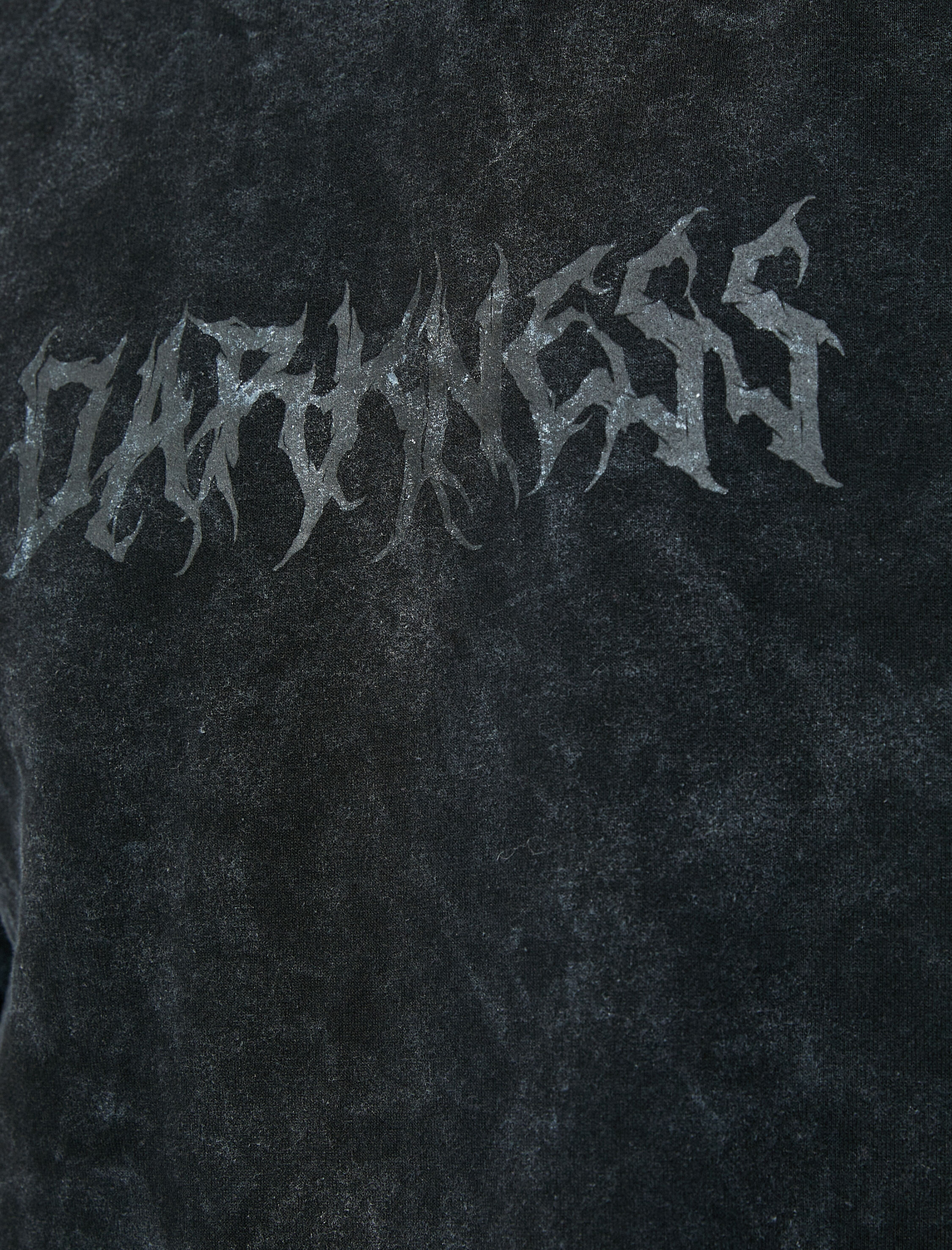   Yıkamalı Sweatshirt Bisiklet Yaka Rahat Kesim Slogan Baskılı Şardonlu