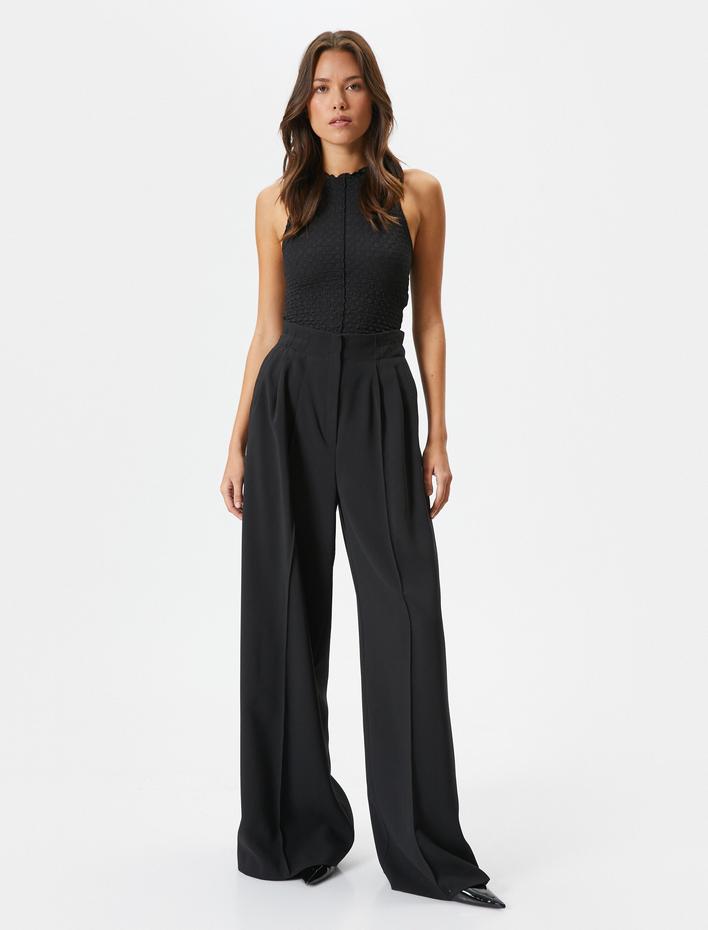 Halter Yaka Atlet Dokulu Slim Fit