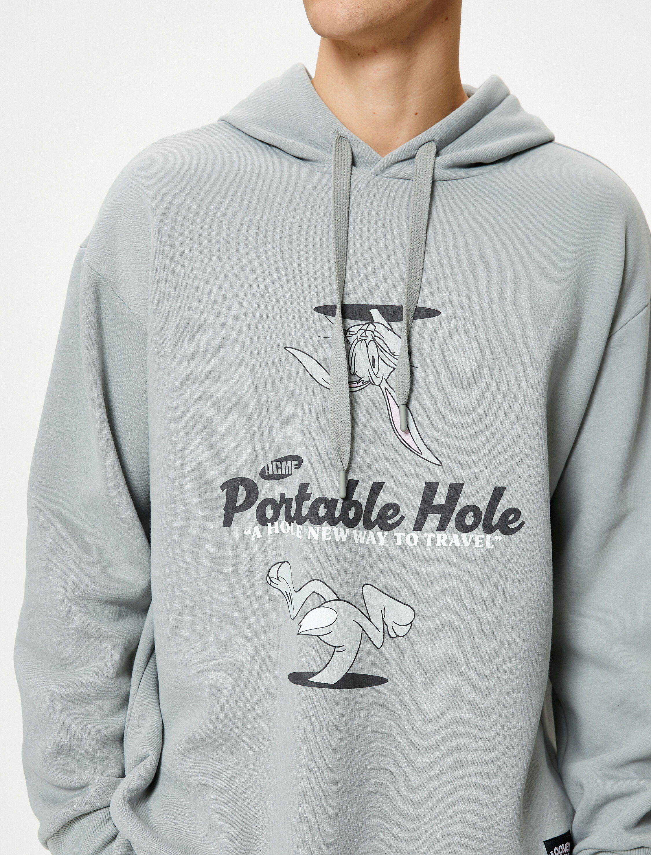   Bugs Bunny Rahat Kesim Hoodie Lisanslı Baskılı Şardonlu