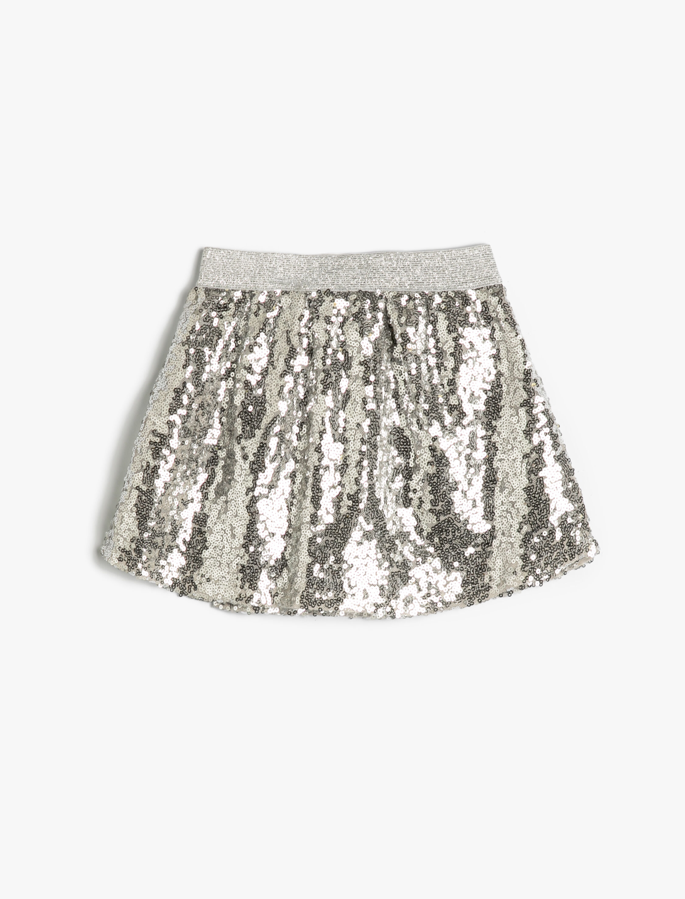  Kız Çocuk Pullu Payetli Etek Beli Lastikli Sim Detaylı