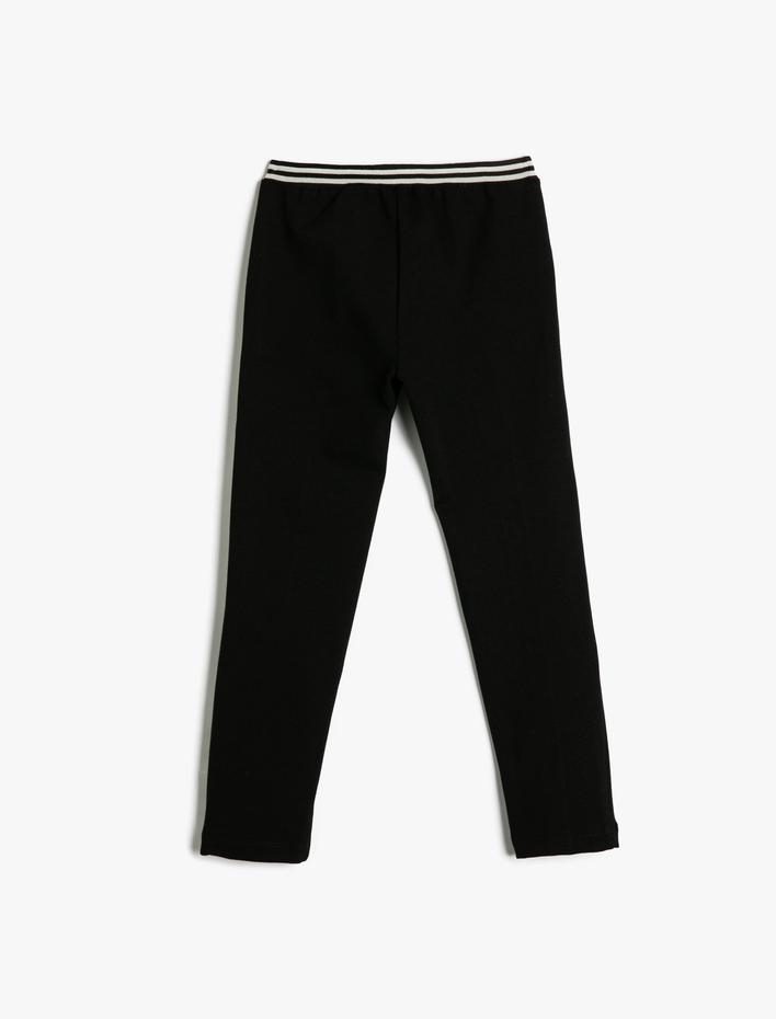 Kız Çocuk Tayt Beli Lastikli Fermuar Detaylı