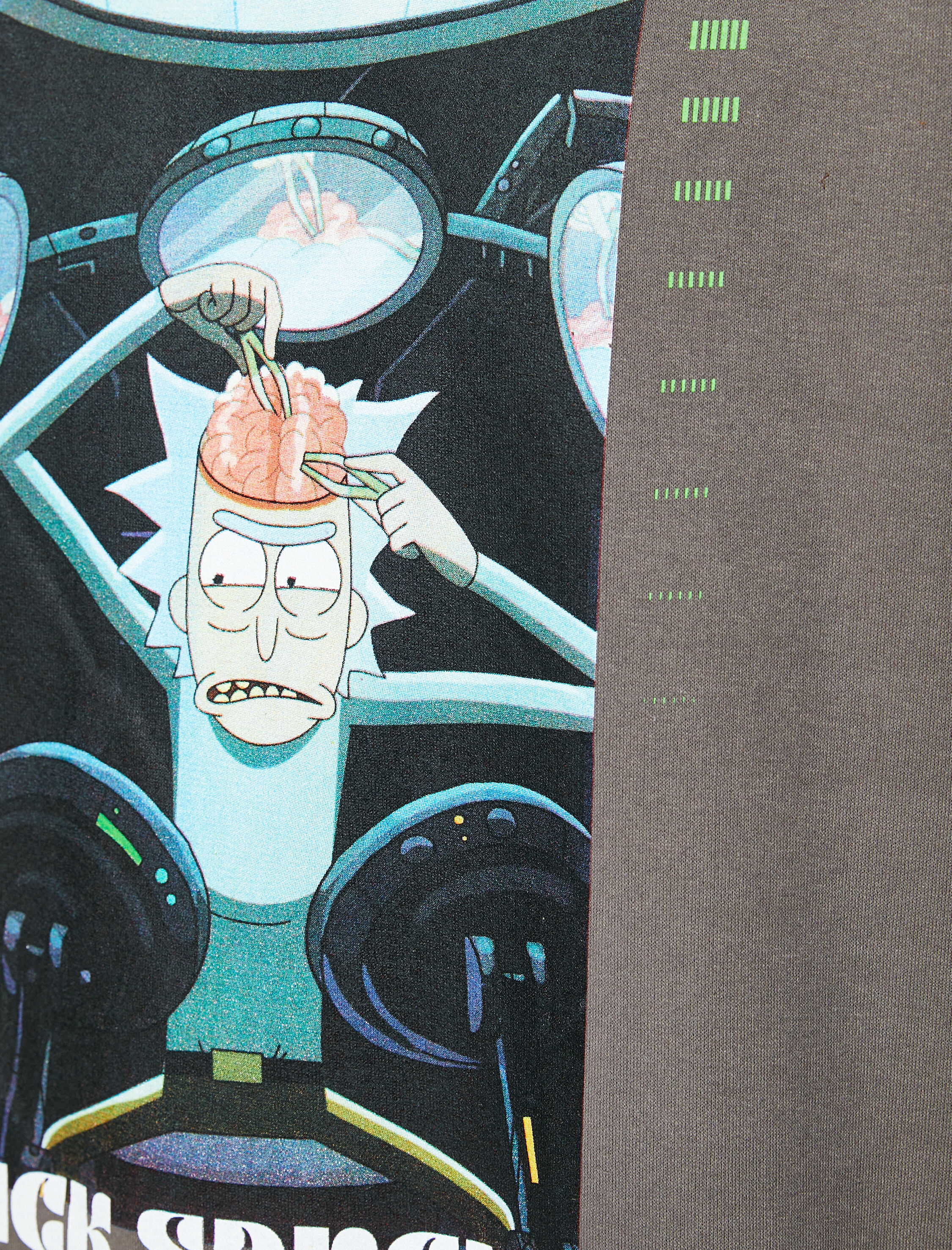   Rick and Morty Sweatshirt Bisiklet Yaka Lisanslı Baskılı Şardonlu