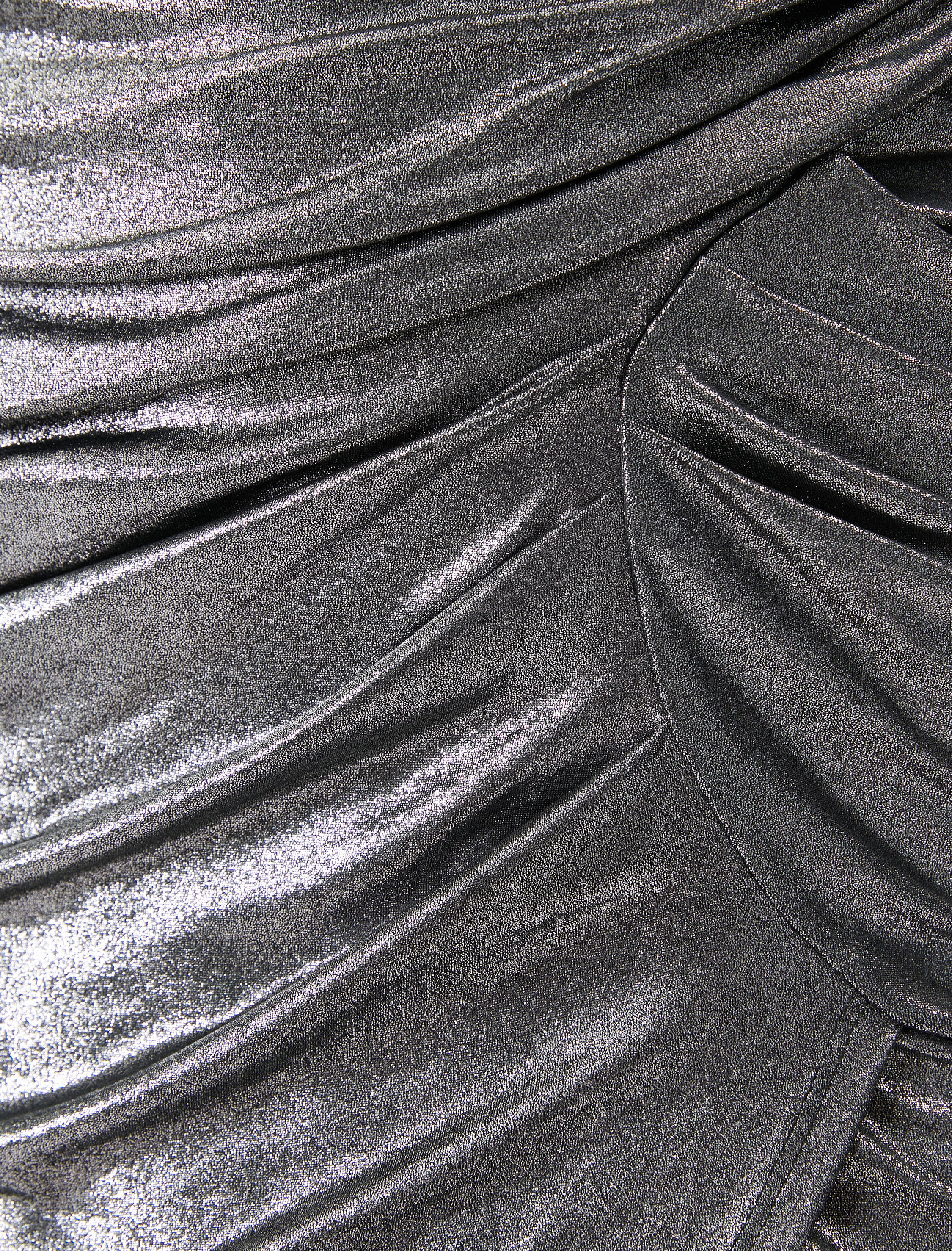   Melis Ağazat X Koton - Metalik Parlak Kruvaze Midi Etek Yırtmaç ve Drape Detaylı