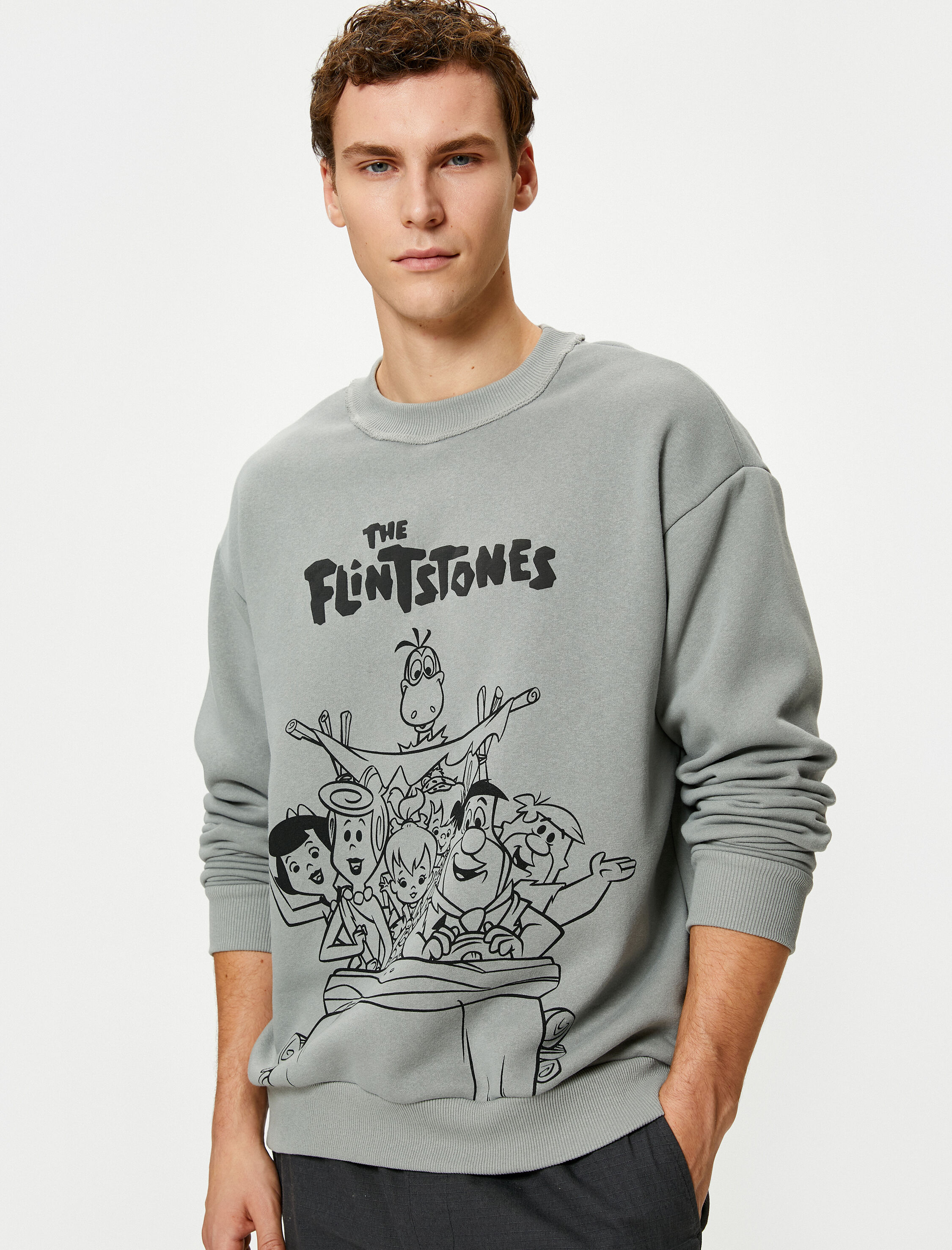   Çakmaktaşlar Bisiklet Yaka Sweat Rahat Kesim Lisanslı Baskılı Şardonlu