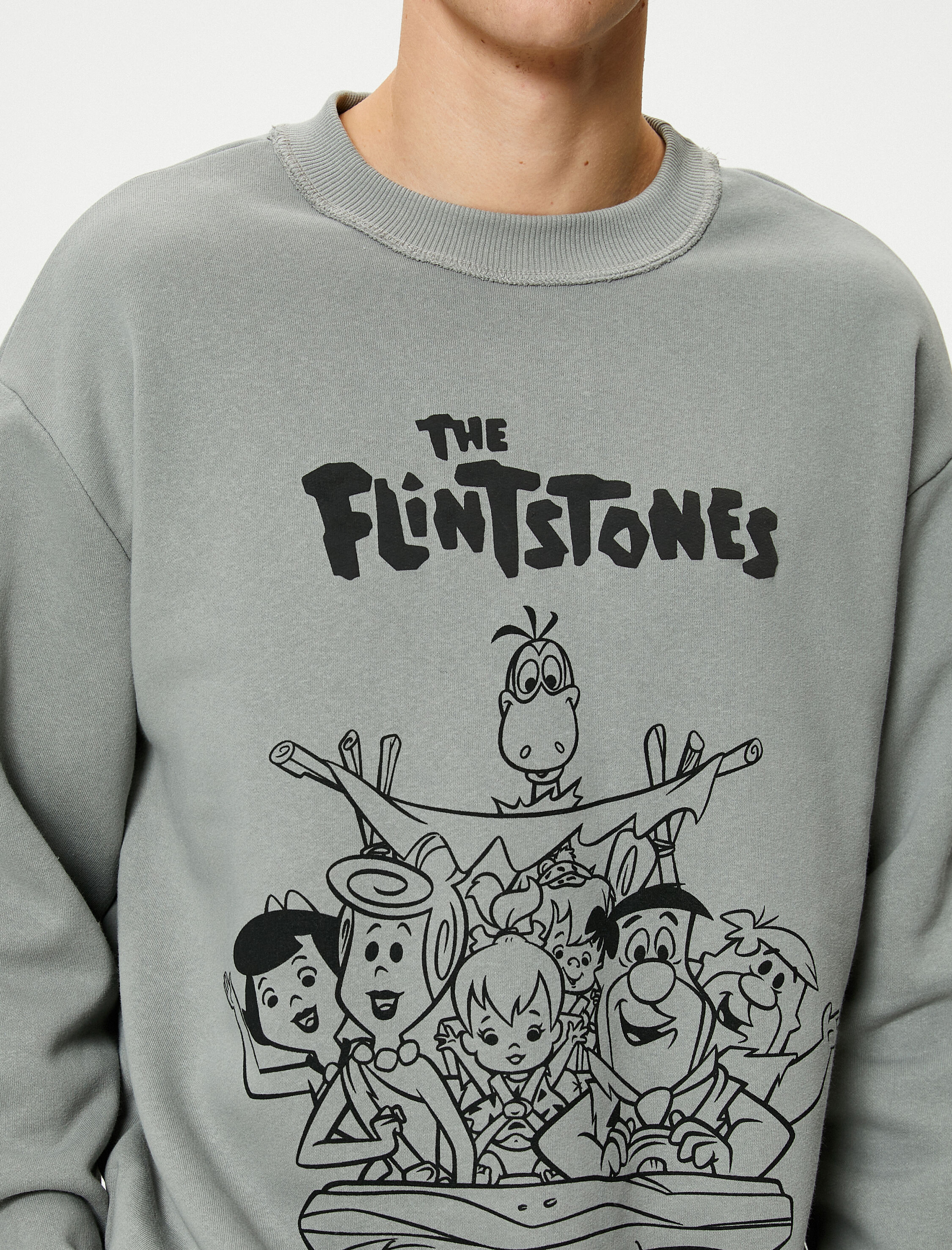   Çakmaktaşlar Bisiklet Yaka Sweat Rahat Kesim Lisanslı Baskılı Şardonlu