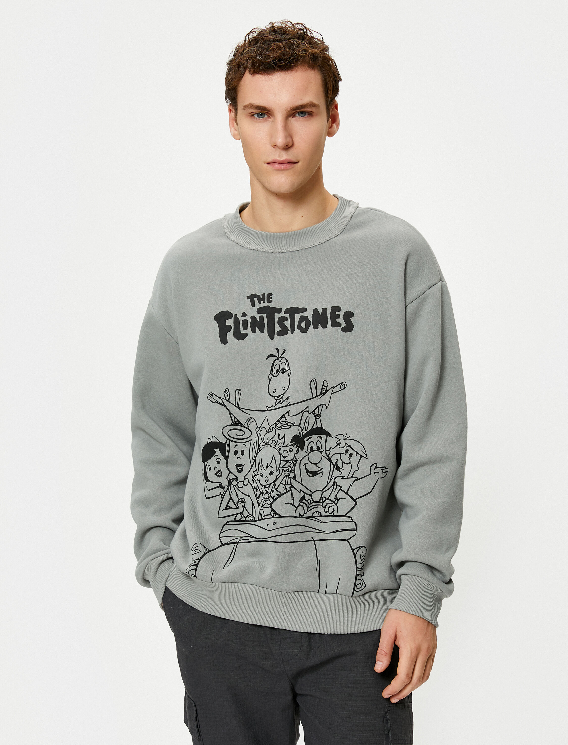   Çakmaktaşlar Bisiklet Yaka Sweat Rahat Kesim Lisanslı Baskılı Şardonlu