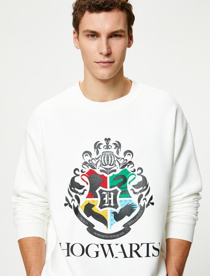  Harry Potter Sweatshirt Bisiklet Yaka Lisanslı Baskılı Şardonlu