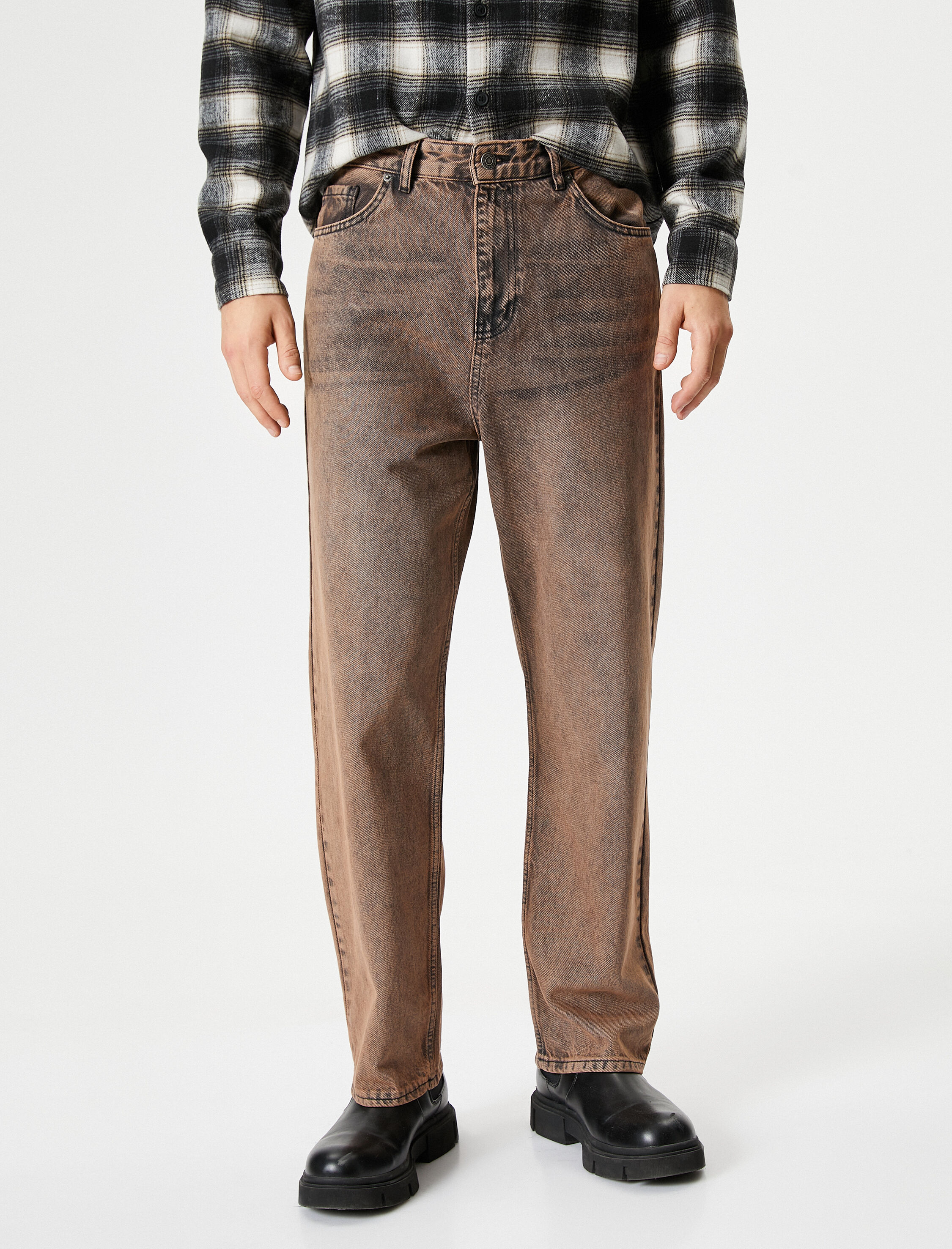 Yıkamalı Kot Pantolon 5 Cepli - Baggy Jean