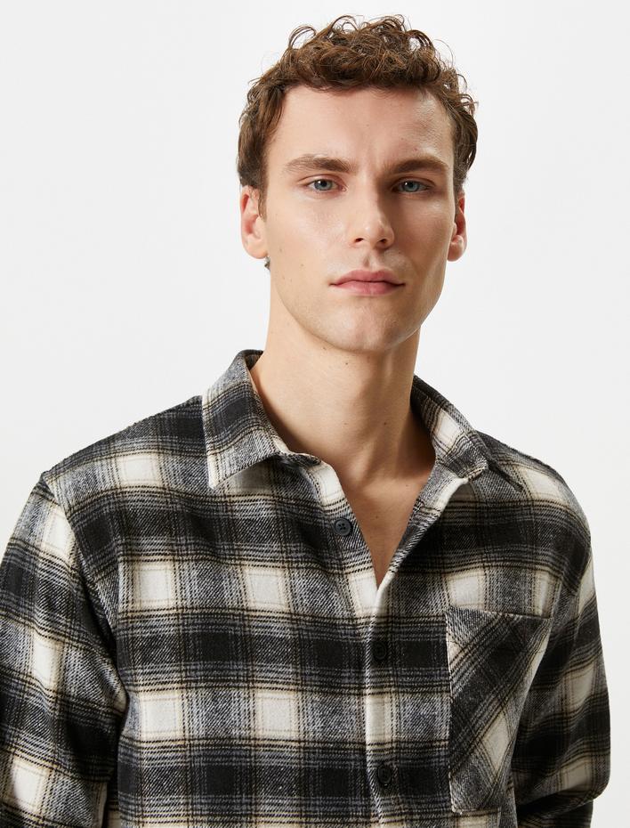  Oduncu Gömleği Cep Detaylı Klasik Yaka Düğmeli Uzun Kollu Regular Fit