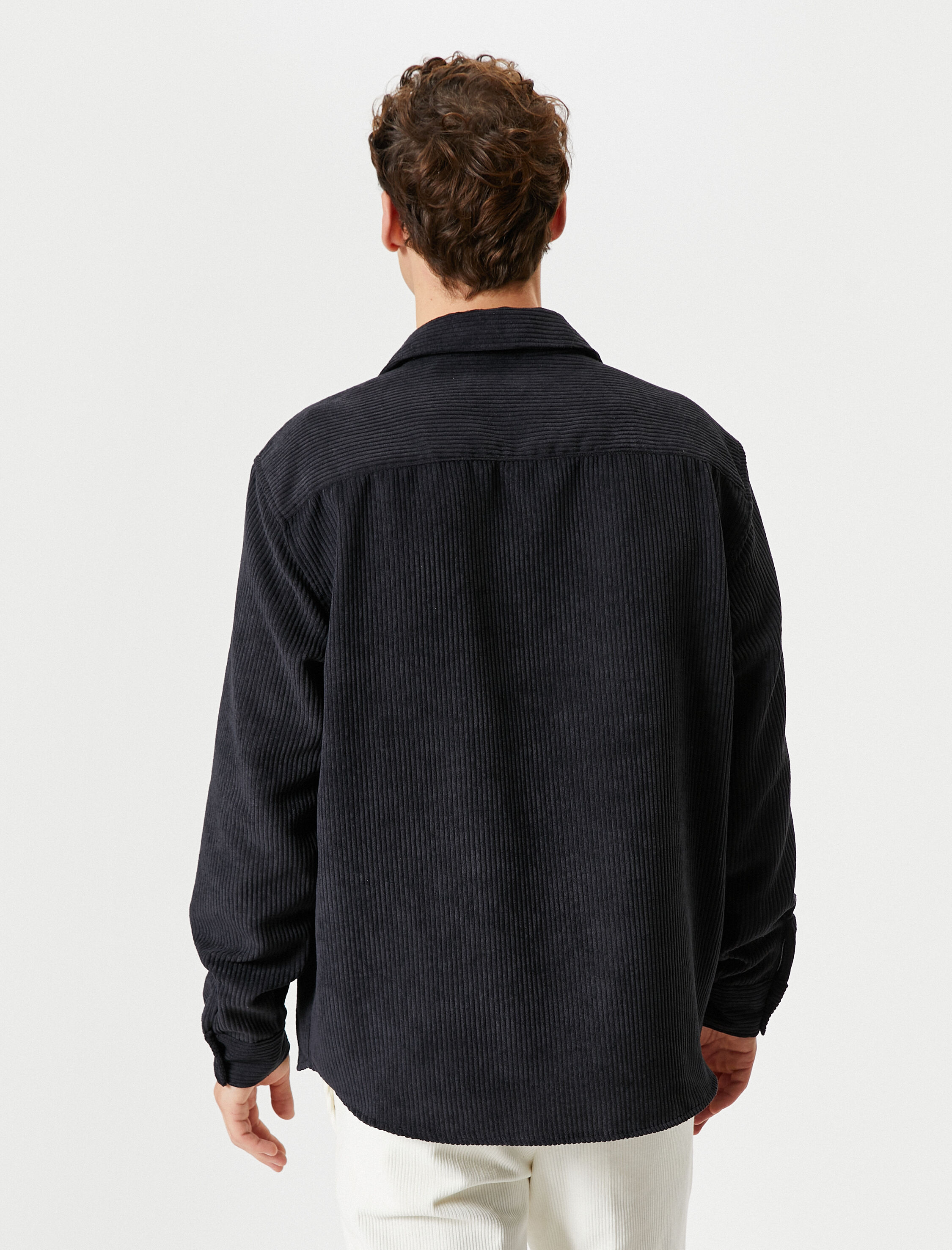   Kadife Gömlek Uzun Kollu Klasik Yaka Düğmeli