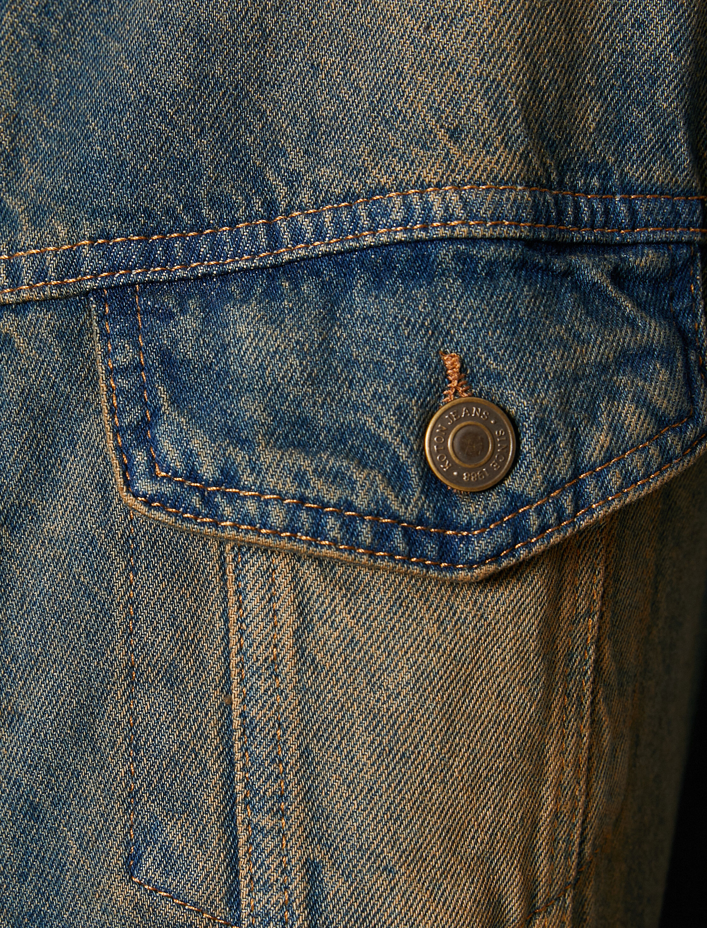 Yıkamalı Kot Ceket Oversize Kapaklı Çift Cepli Düğmeli