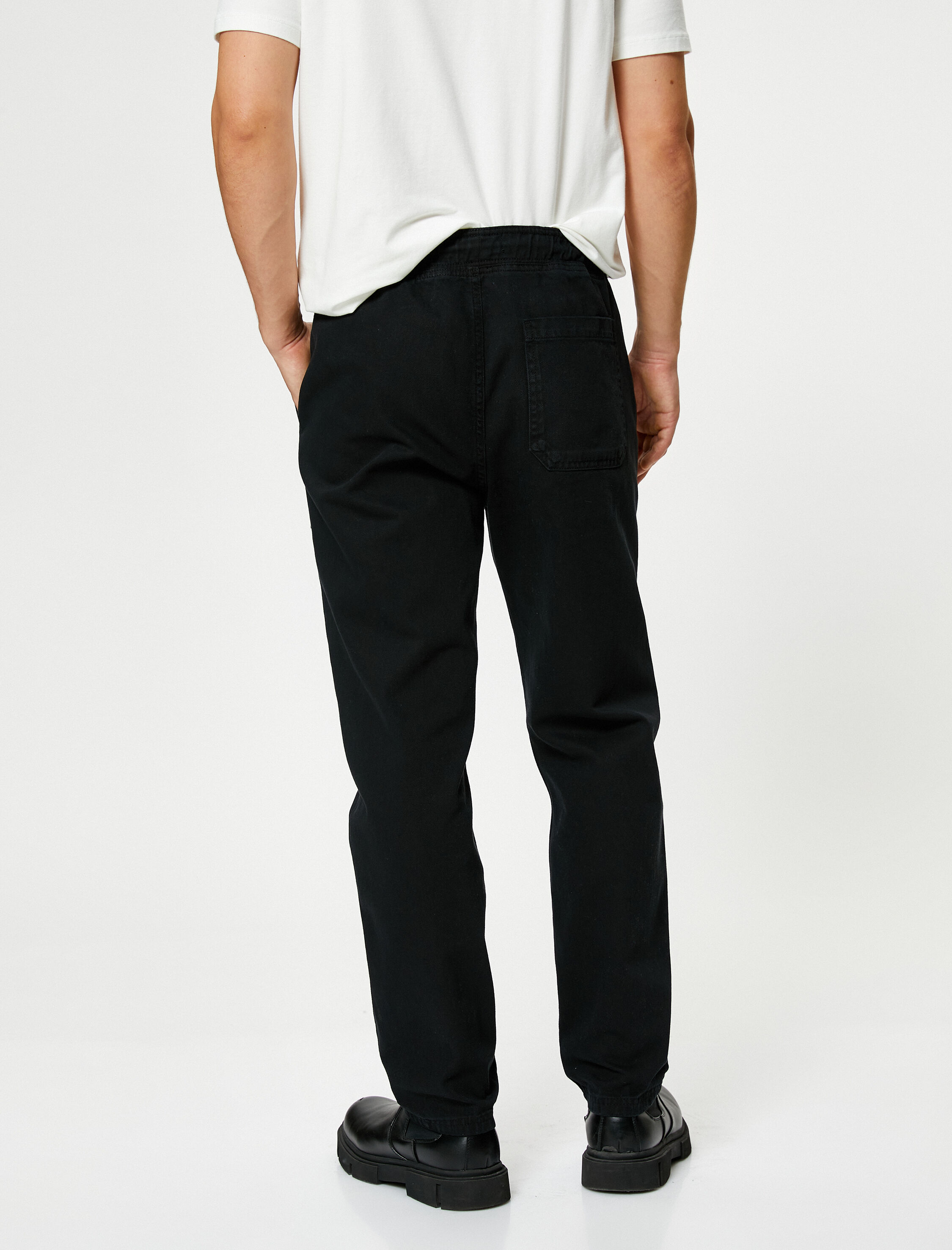   Beli Bağcıklı Pantolon Cep Detaylı Pamuklu