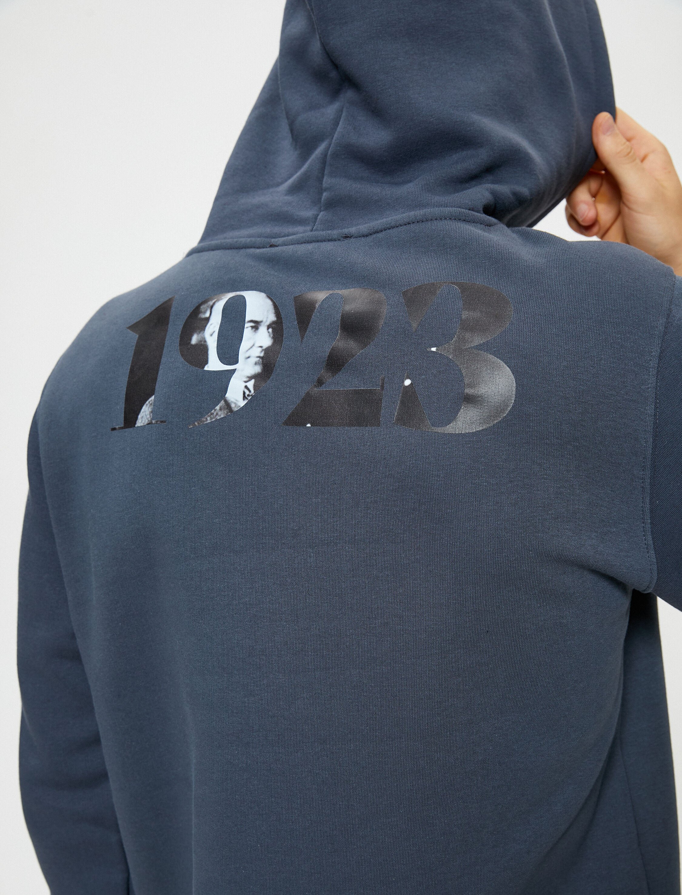   Atatürk Baskılı Sweatshirt Şardonlu Kapşonlu 100.Yıla Özel