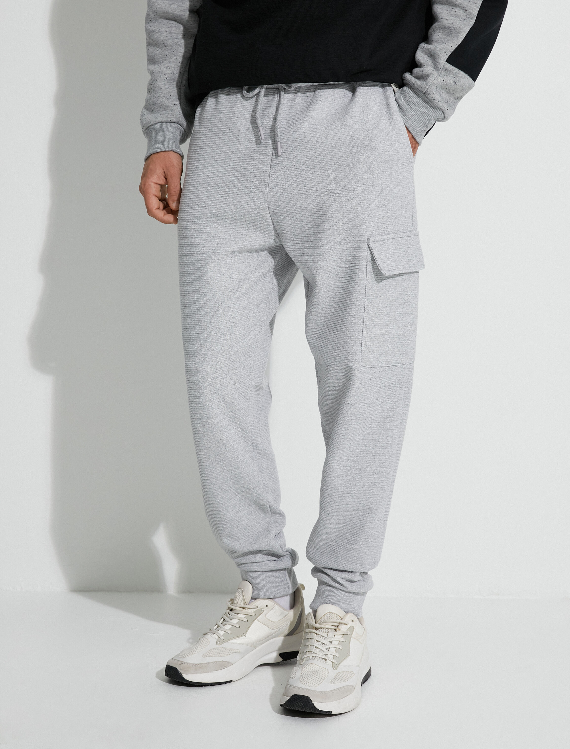   Kargo Eşofman Altı Jogger Beli Bağcıklı Cepli Dokulu