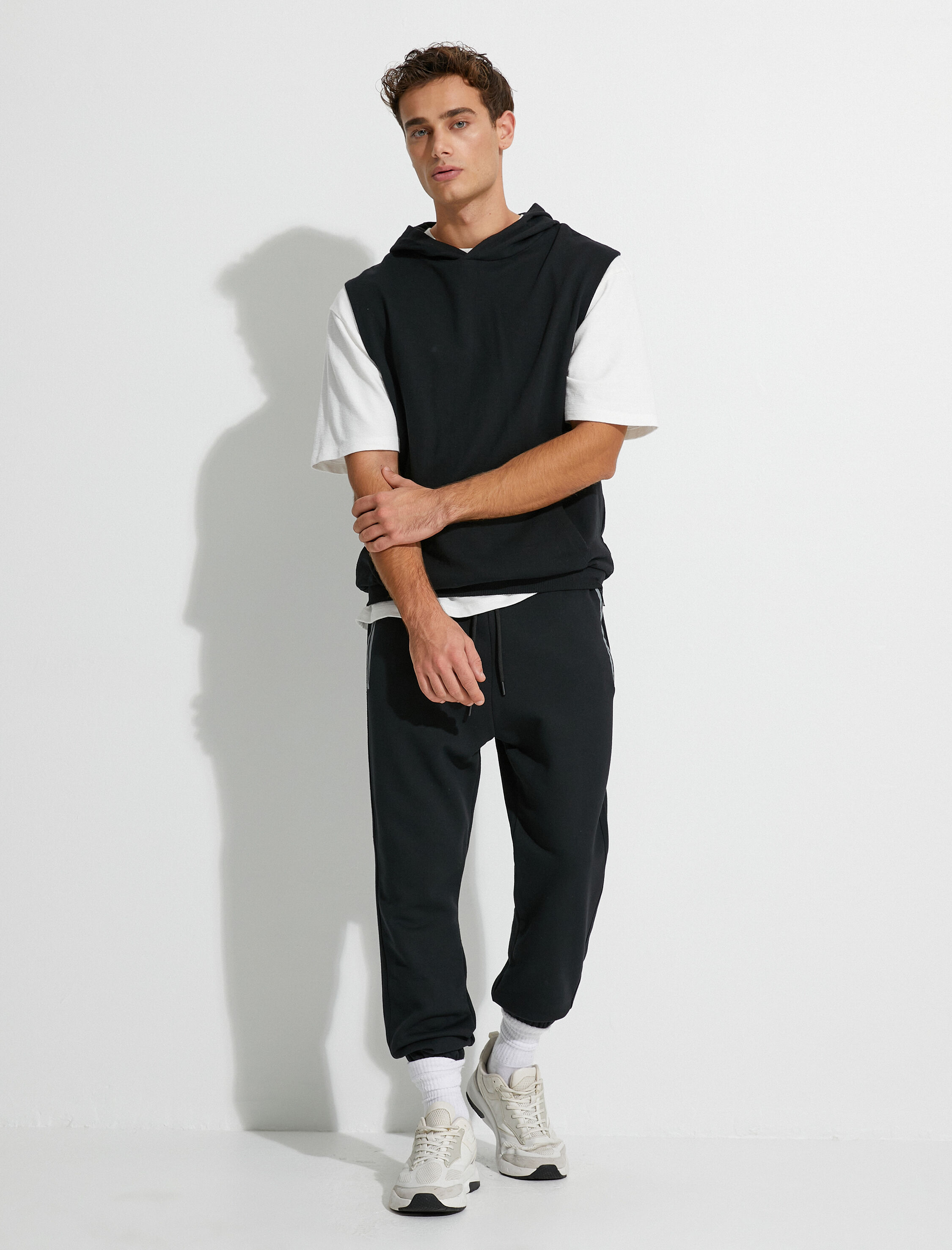   Jogger Eşofman Altı Beli Bağcıklı Fermuar Cep Detaylı Şardonlu