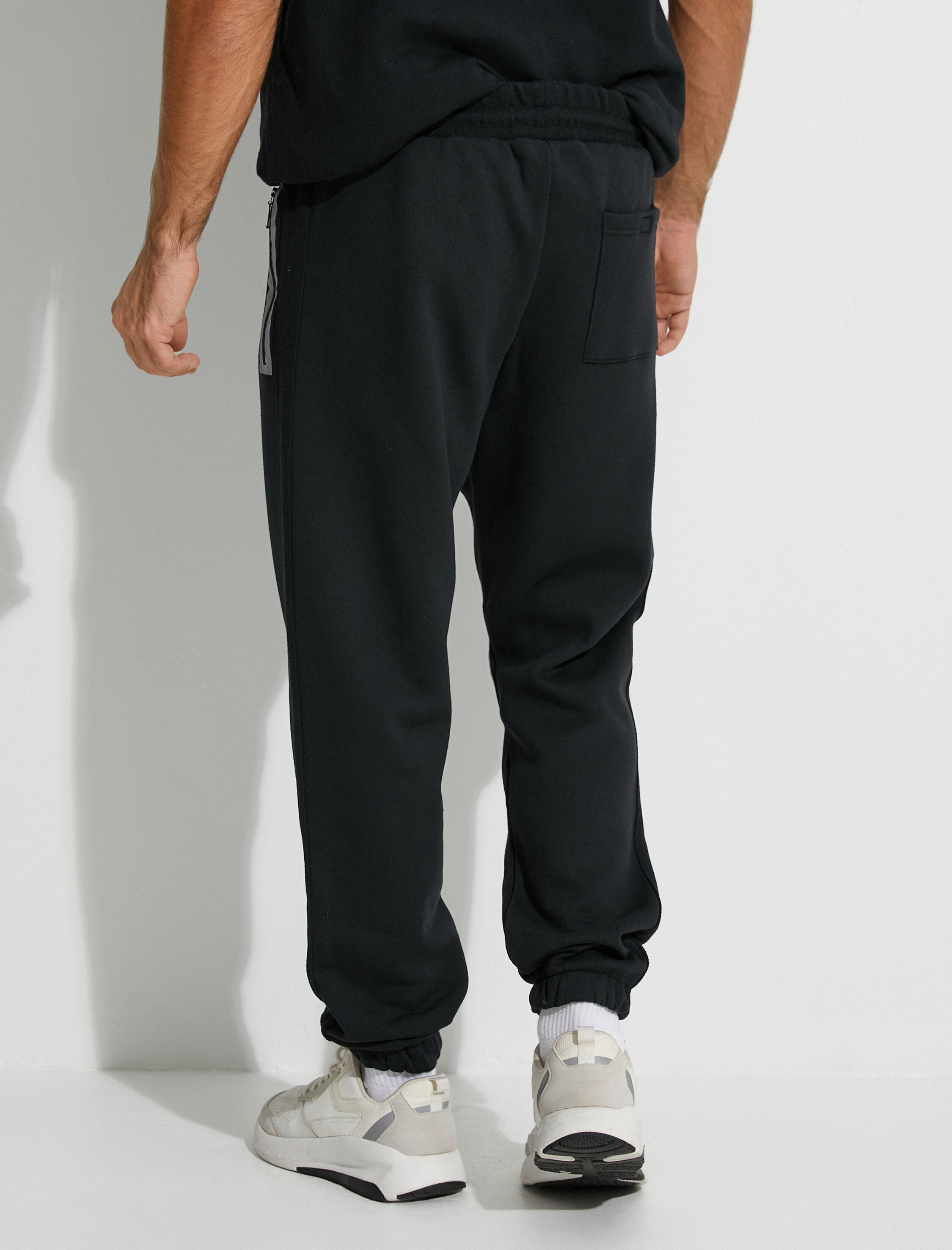   Jogger Eşofman Altı Beli Bağcıklı Fermuar Cep Detaylı Şardonlu