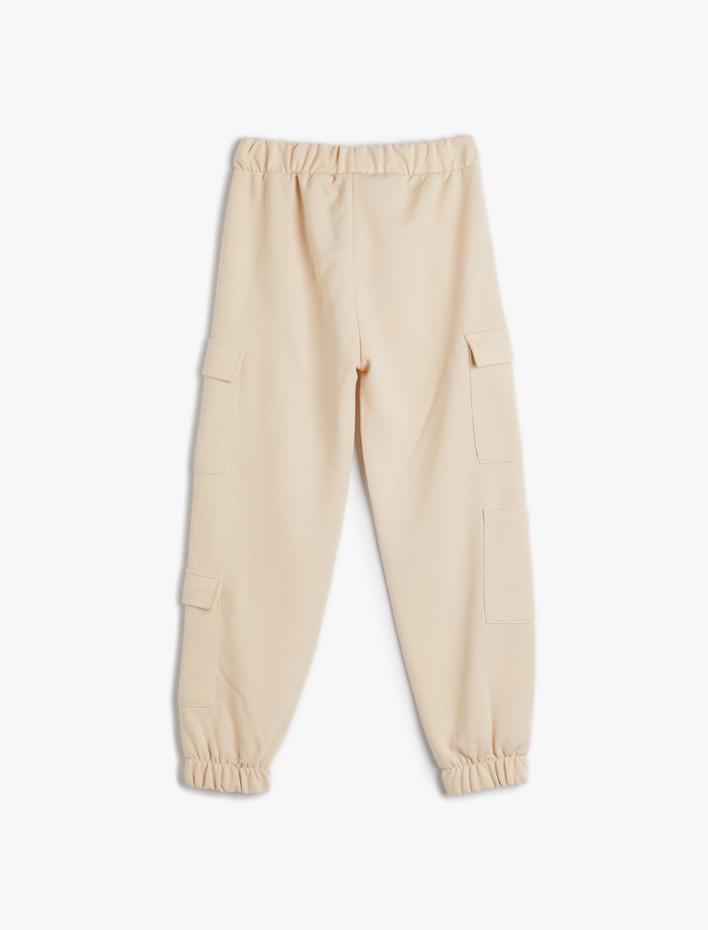 Kız Çocuk Paraşüt Pantolon Beli Bağlamalı Yan Cep Detaylı