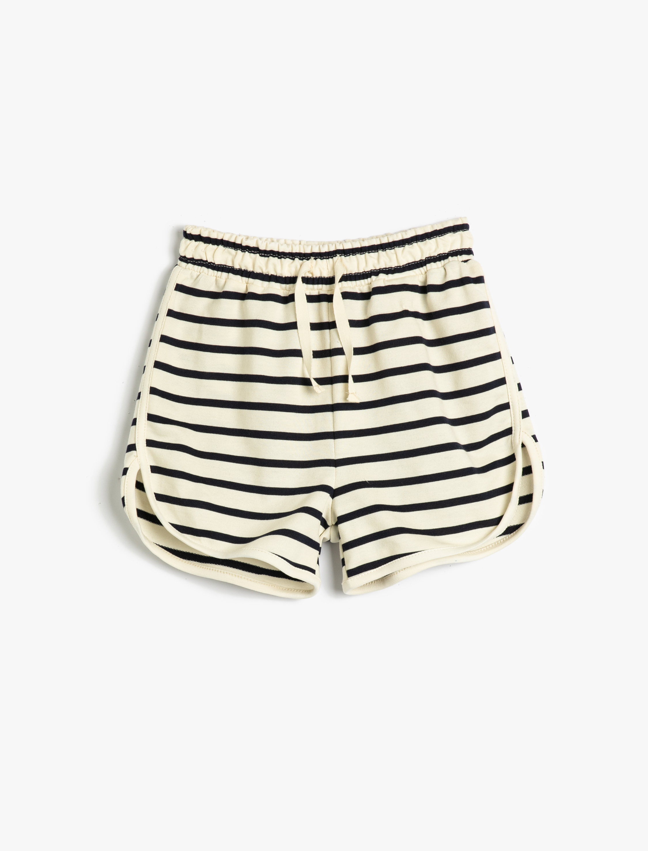  Kız Çocuk Şort Biyeli Beli Bağlamalı Pamuklu