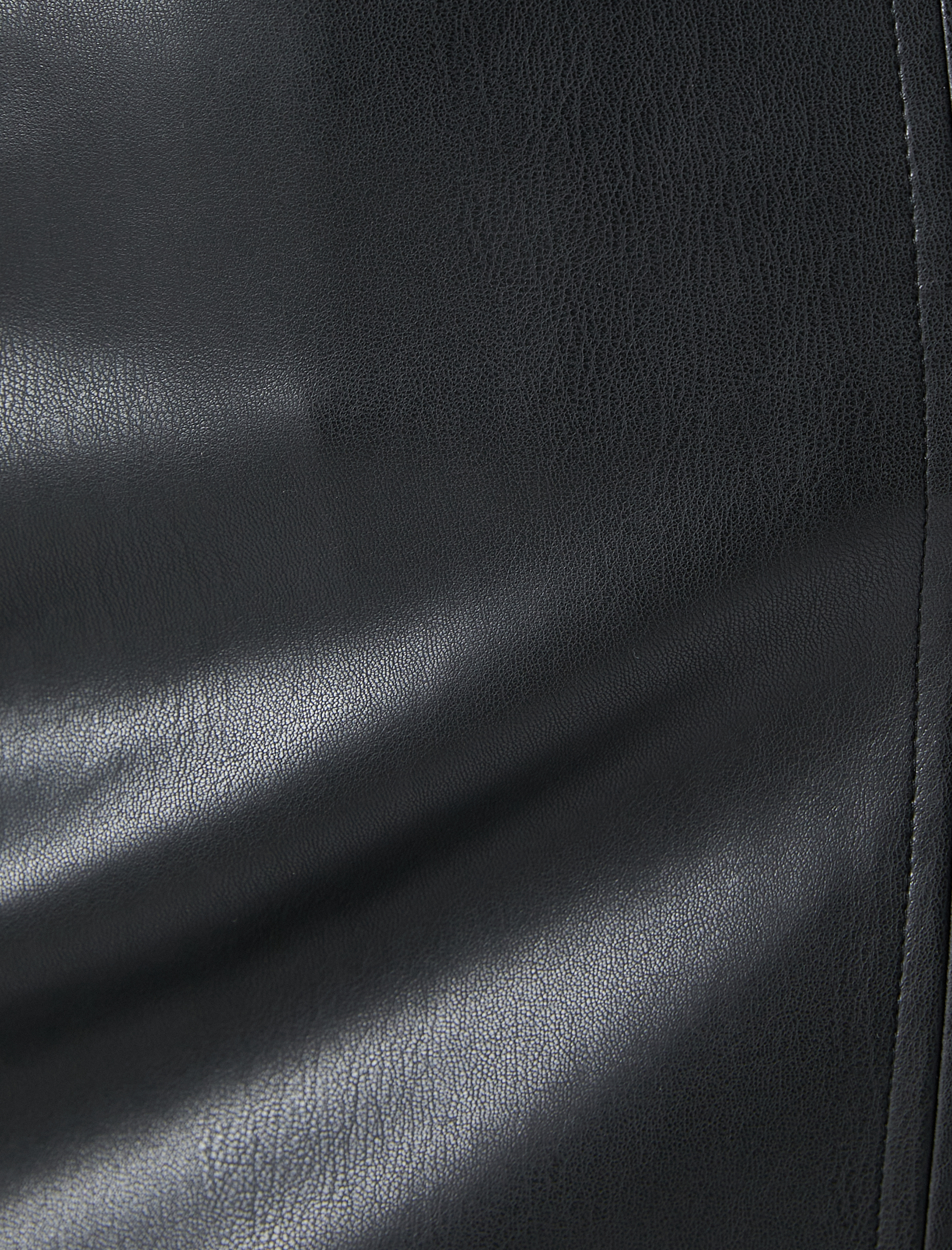   Suni Deri Midi Etek Yırtmaçlı